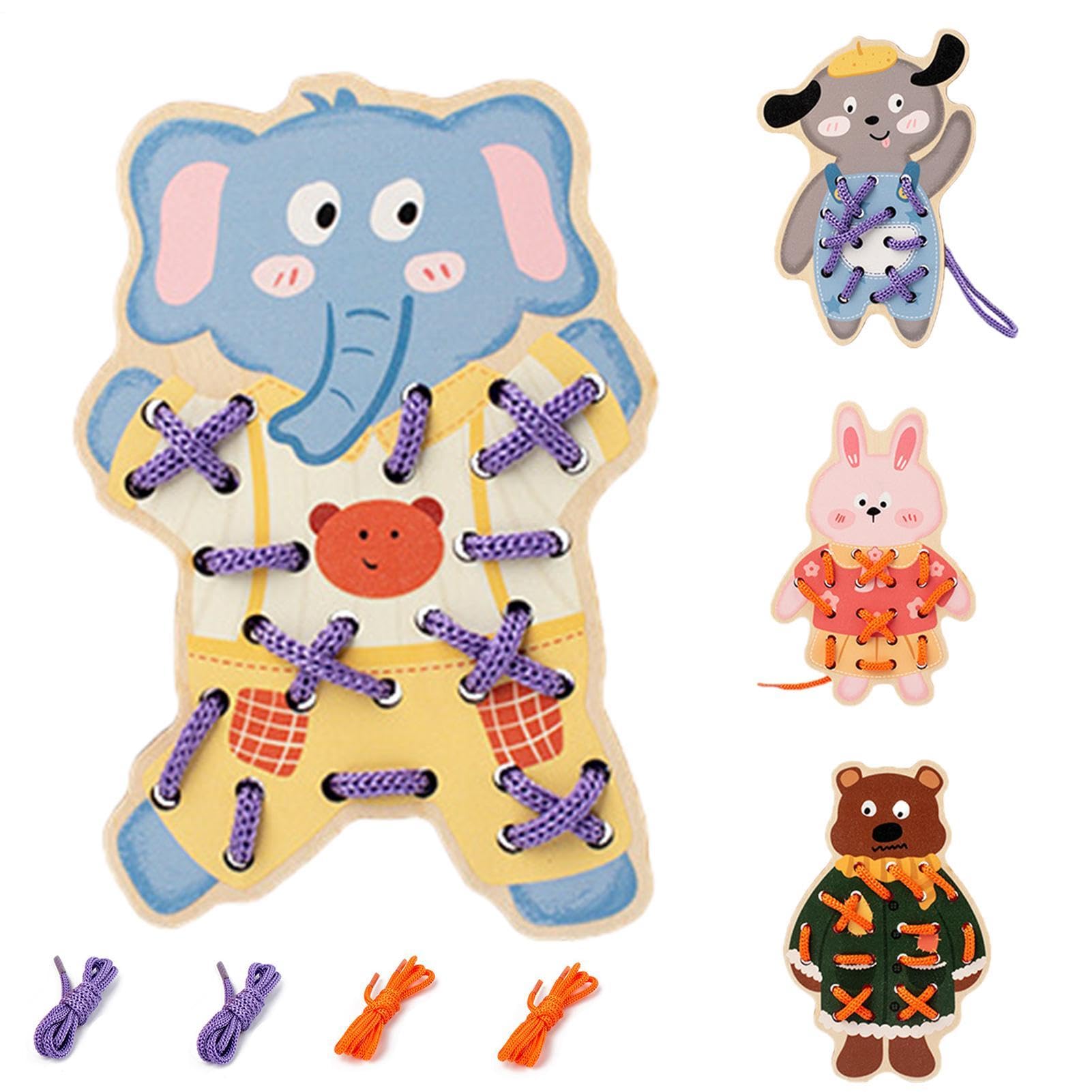 Tarjetas de enhebrado infantiles y tablero de actividades sensoriales para motricidad fina 8
