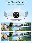 DEKCO 2Pack Outdoor Security Camera with 2K Color Night Vision, Pan Rotating 180° Wired Camera Surveillance Exterieur Support 24/7 Recording, 2.4&5G WiFi, AI Auto Tracking, Work Alexa/Google Assistant