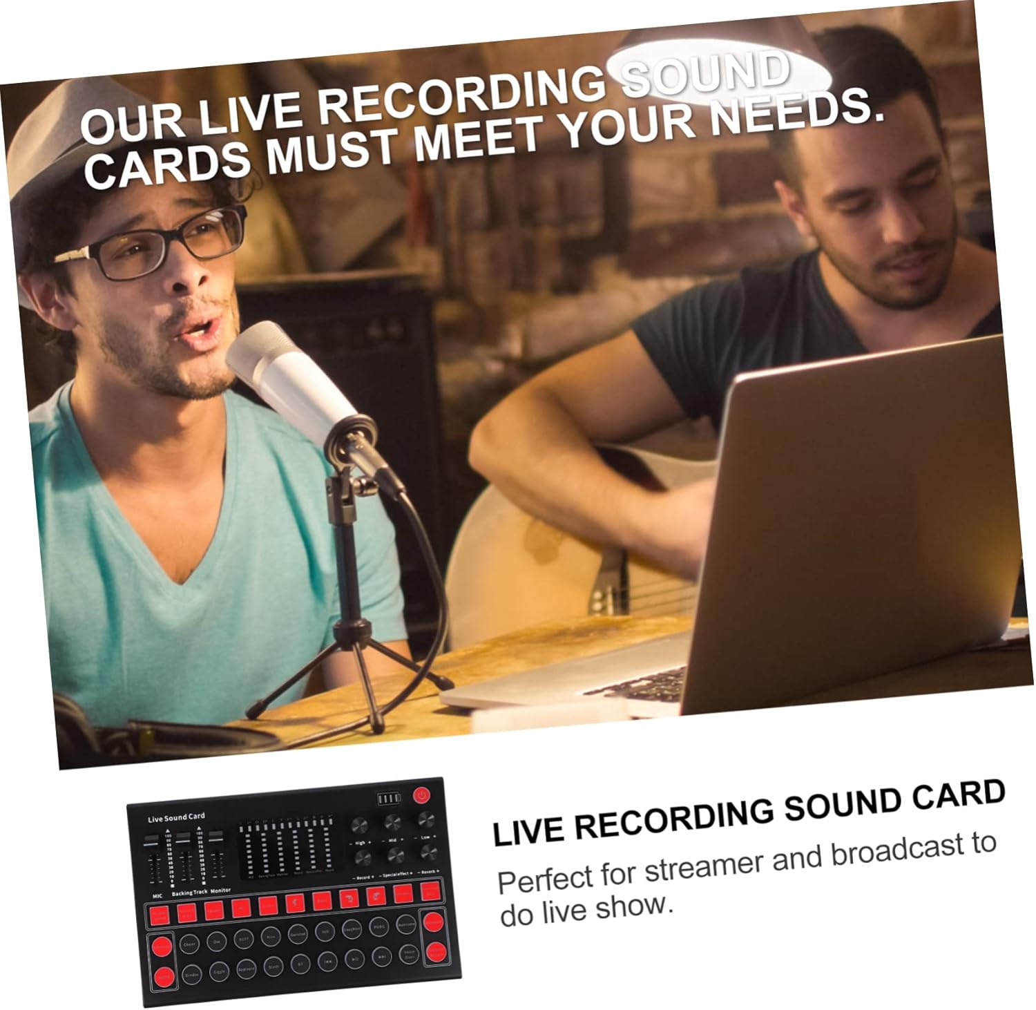 Portable External Sound Card Voice Disguiser for Dj Music Recording Karaoke