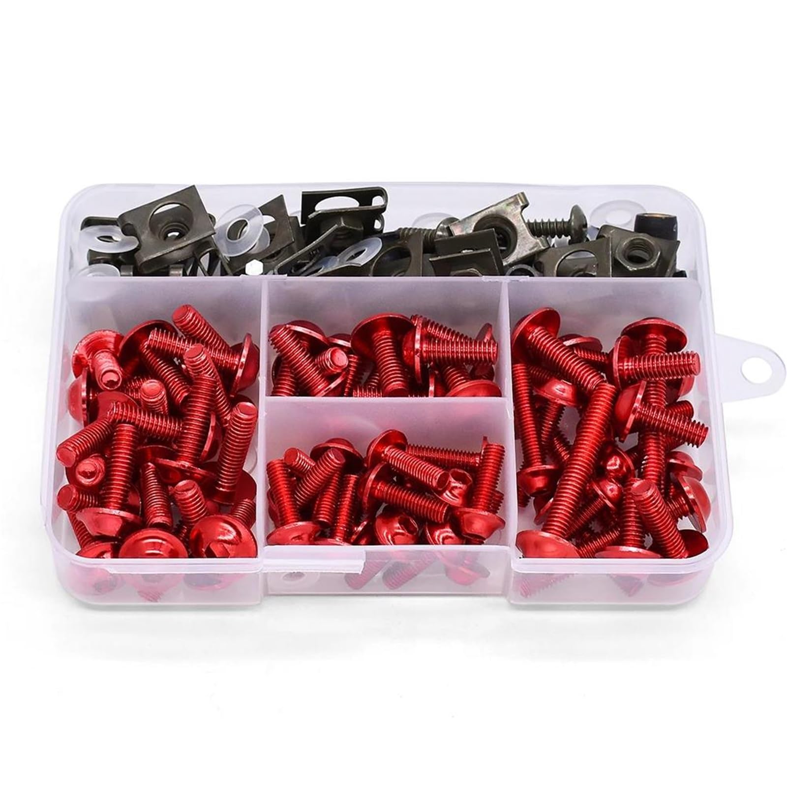 Motorrad Vollverkleidungsschrauben Set Schrauben Befestigungsclips Schraubenmuttern Für Suzuki DRZ400SM DR250(Rosso)