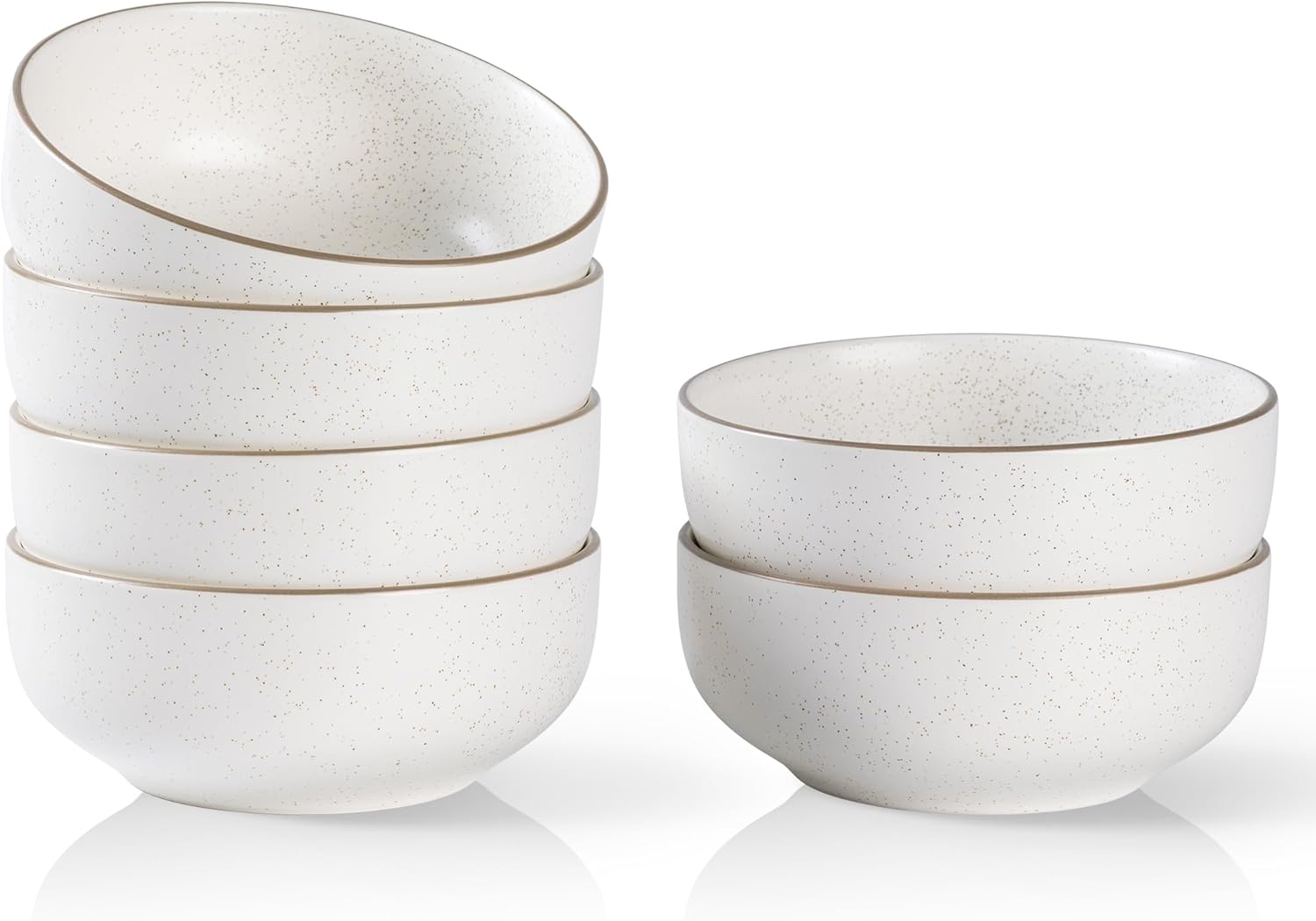 GBHOME Ceramic Cereal Bowls Set of 6 for Kitchen, 24oz Stoneware Soup Bowls Set for Cereal Soup, Modern Kitchen Bowls for Meal, Dishwasher & Microwave Safe