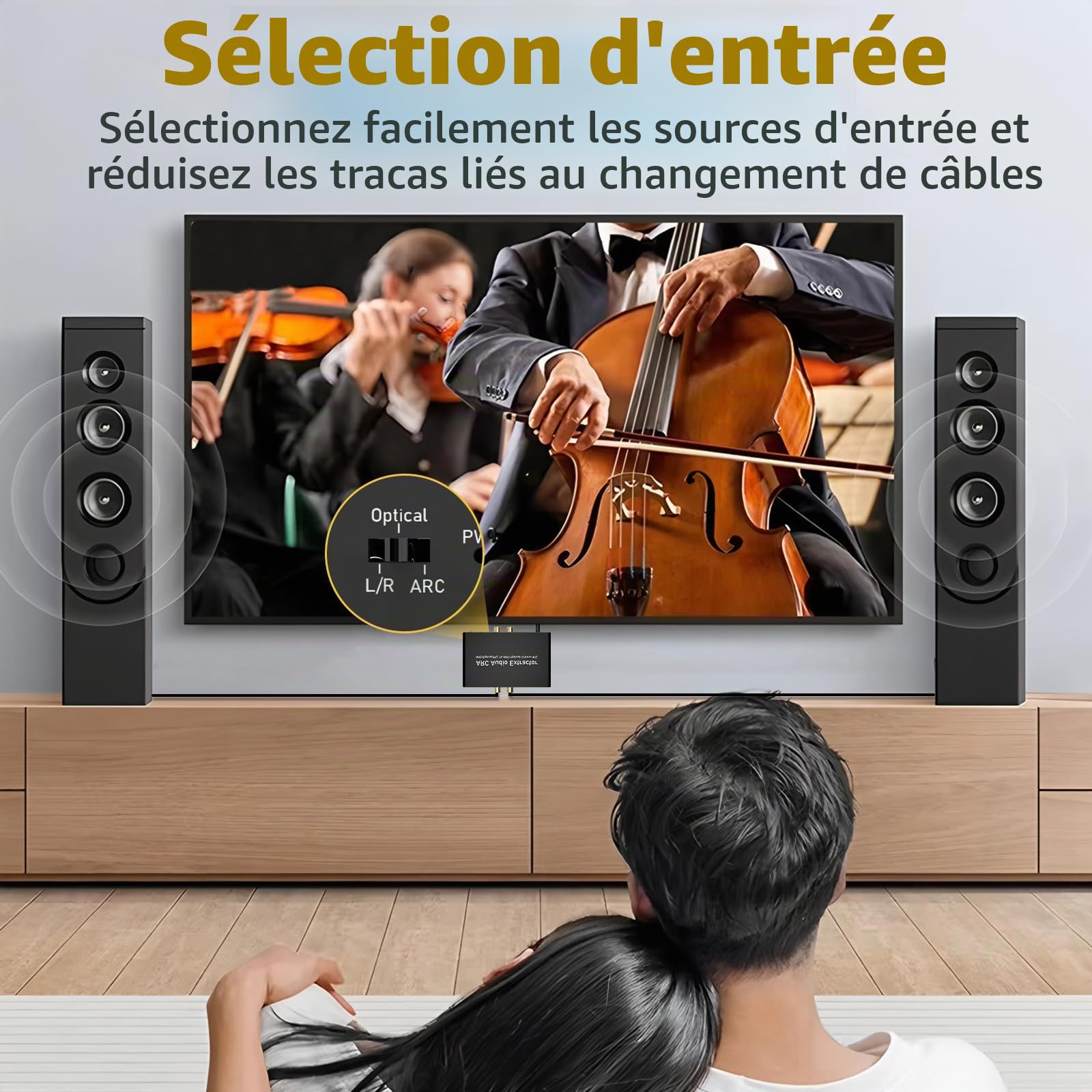 Tendak 192 KHz ARC Audio Extractor convertisseur audio numérique HDMI ARC+ optique+ RCA L/R vers HDMI+ optique +RCA L/R+ stéréo 3,5 mm pour amplificateur de barre de son HDTV haut-parleurs et casques