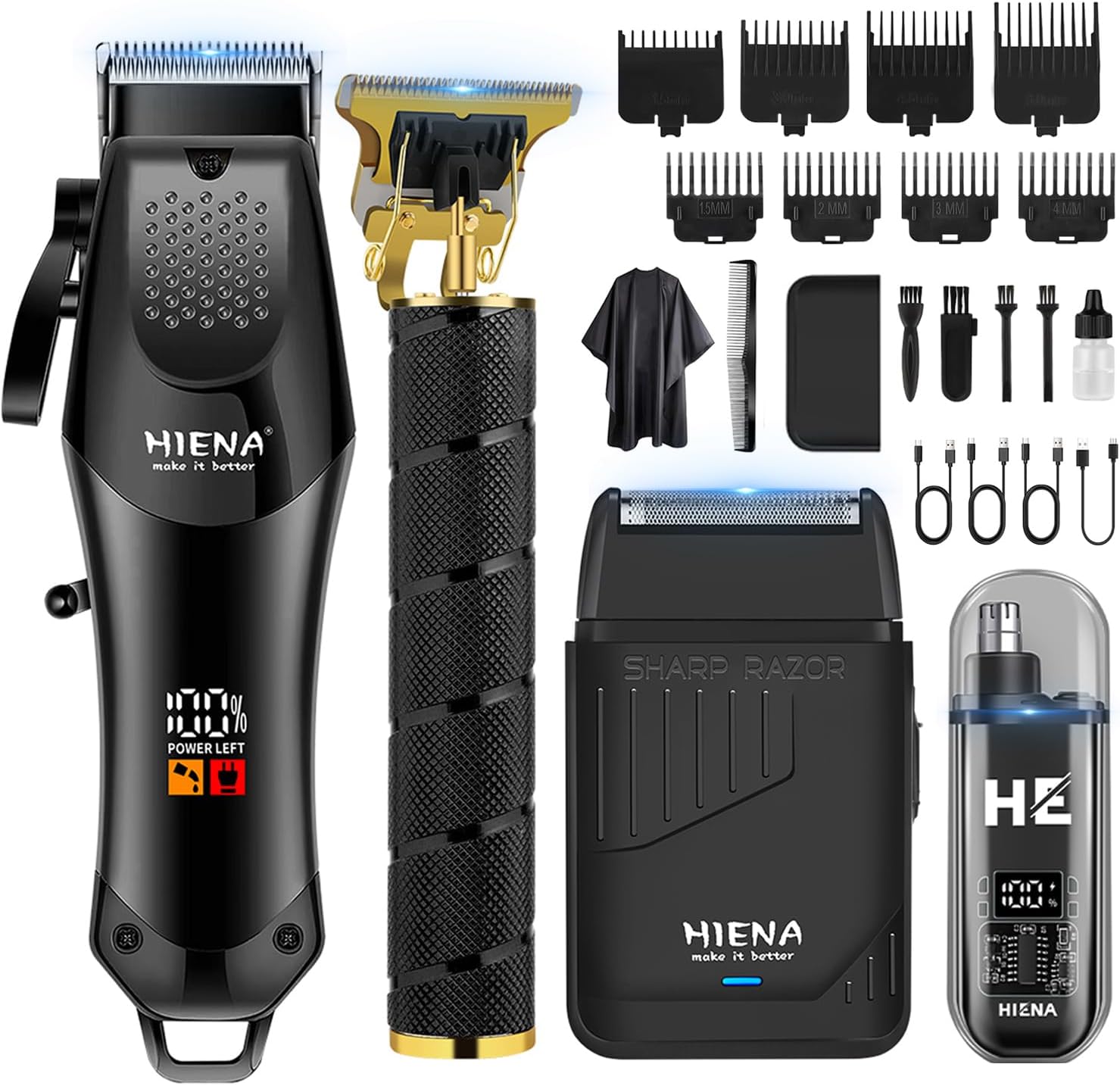Hair Clippers for Men Professional, Barber Clippers and Trimmers Set, Cordless Hair Trimmer, Foil Shaver, Nose Hair Trimmer, Barber Kit, Haircut Kit