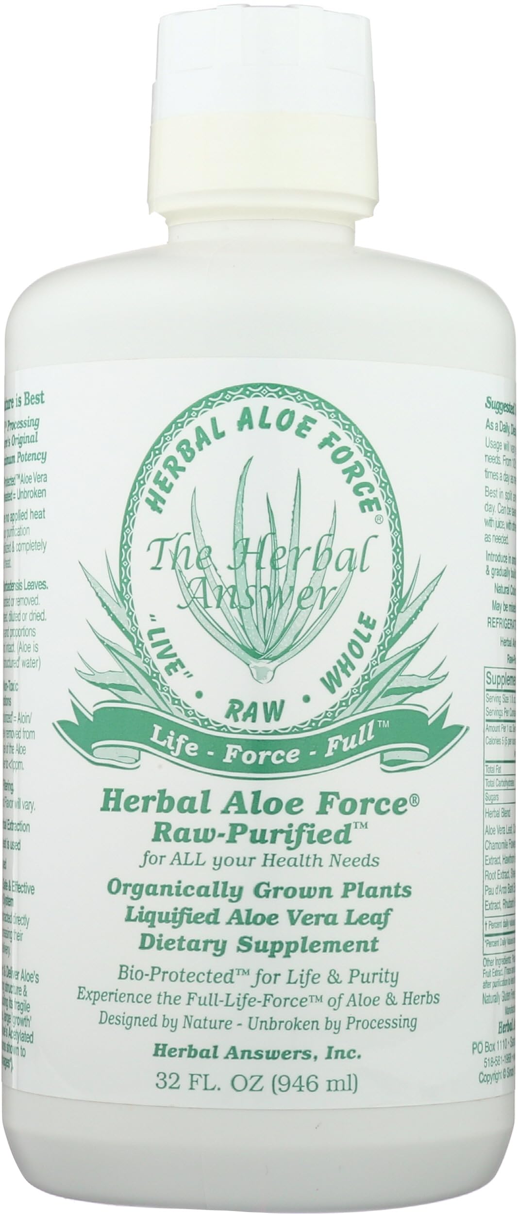 Herbal Whole Raw Aloe Vera Juice 32 fl. oz.