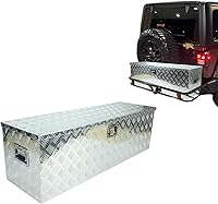 Vista 12 de Caja de herramientas de aluminio resistente plateado de 29 x 17 x 18 pulgadas, caja de herramientas con patrón de banda de rodadura de 5 barras