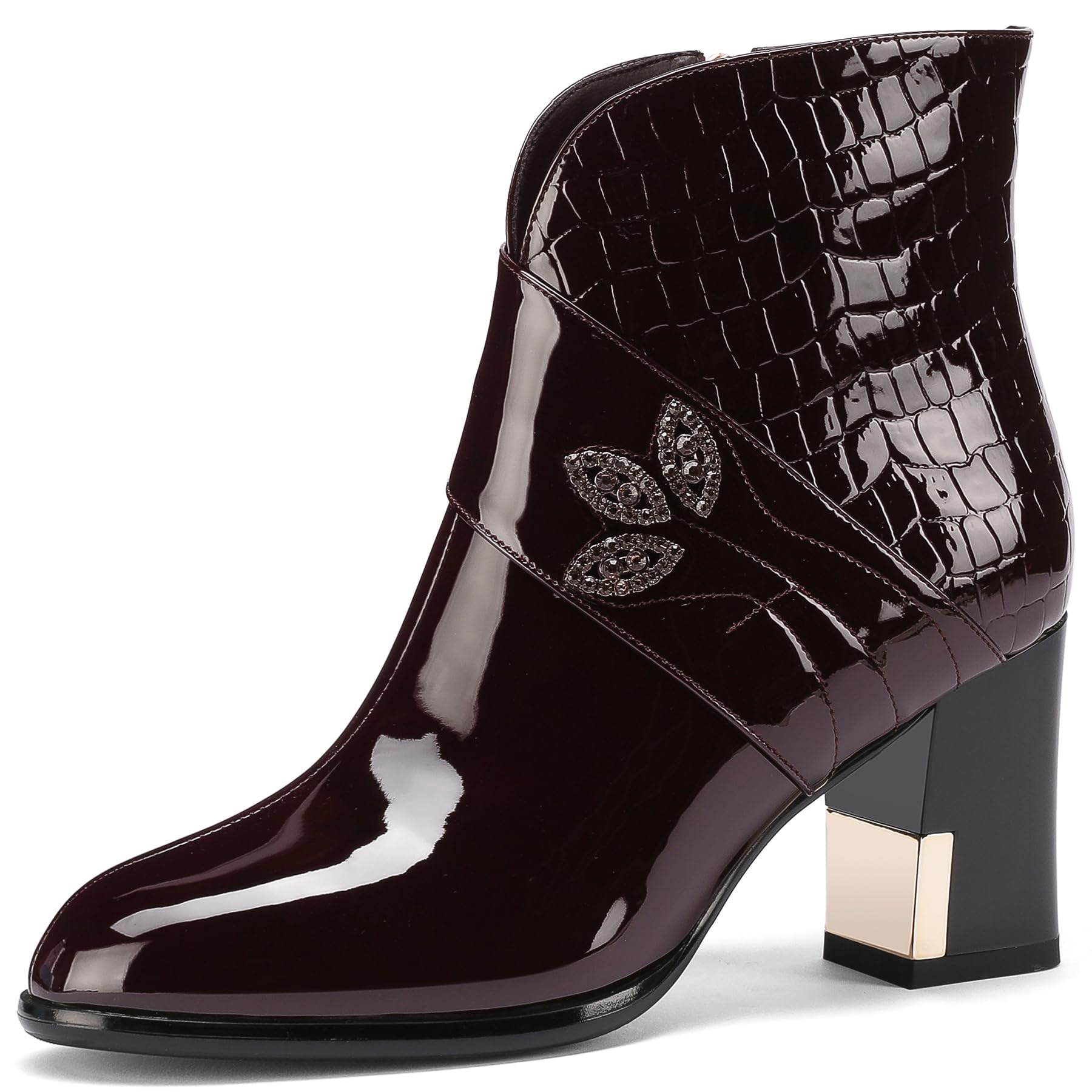 TDD Western Gladiator Boots For Women Winter Ankle Extra Wide Calf Booties Botas Para Mujer Chelsea Leather Chunky Block Dress Combat Warm Lined