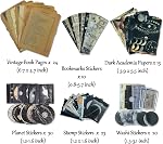Vintage kit de fournitures de scrapbook esthétique avec papier scrappbook, stickers pour la sctrapbooking, DIY Albums, Junk Journals, Bullet Journals et Planètes de l'Univers céleste Space Décor de collage (Dark4 125 Pcs)