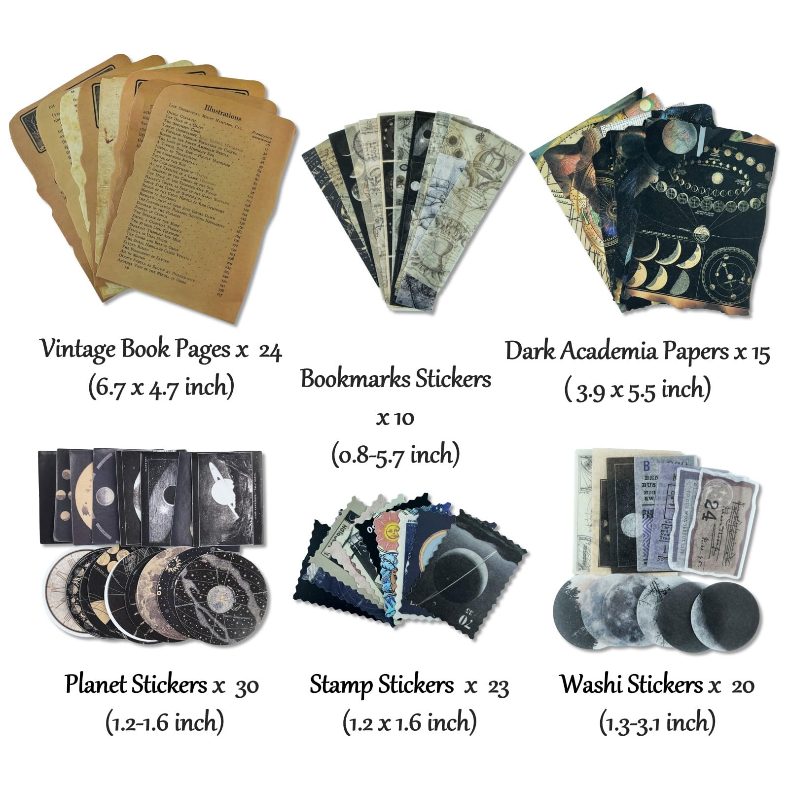 Dark Academia Scrapbook Kit - 125 Pcs -2
