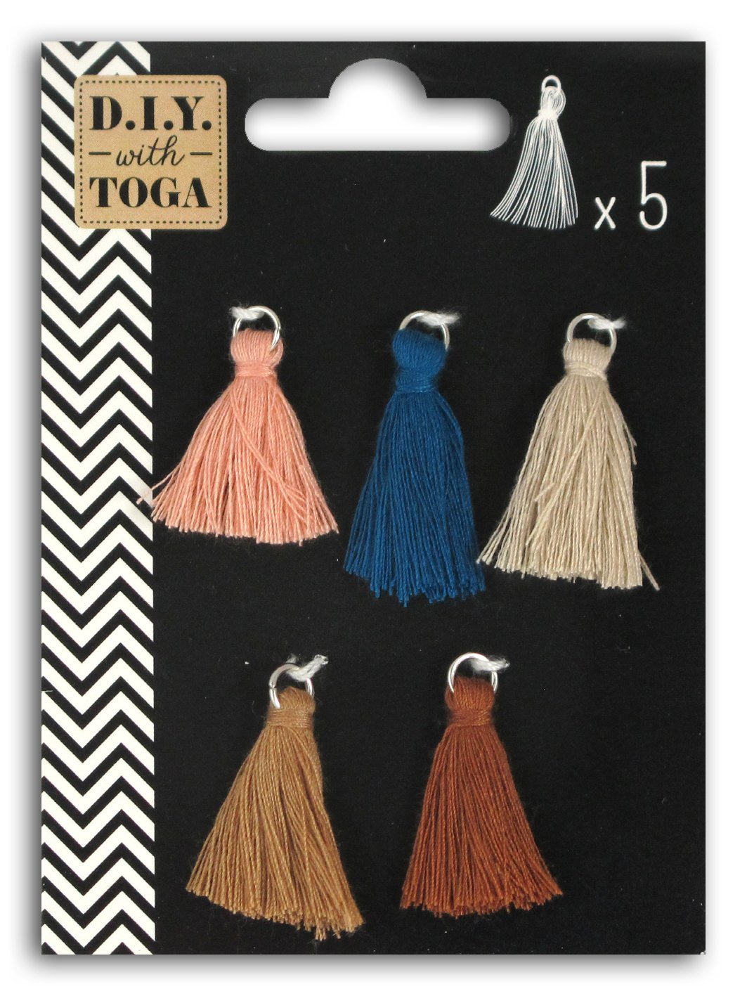 5 Natural-Colored Tassels 1.5 cm - Earth