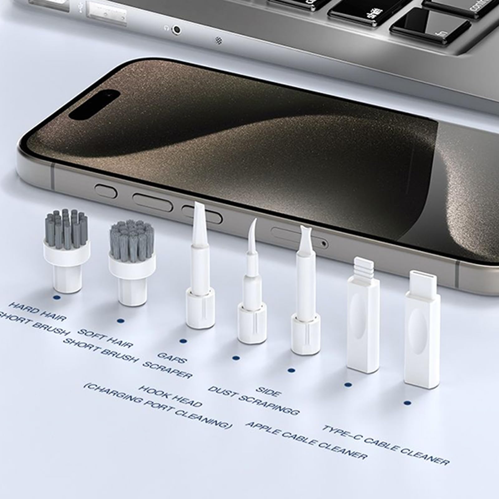 Kit di pulizia per tastiera, spazzola elettronica portatile, mini aspirapolvere con struttura ad alta, set di strumenti multifunzione con stile professionale, tecnologia per laptop e