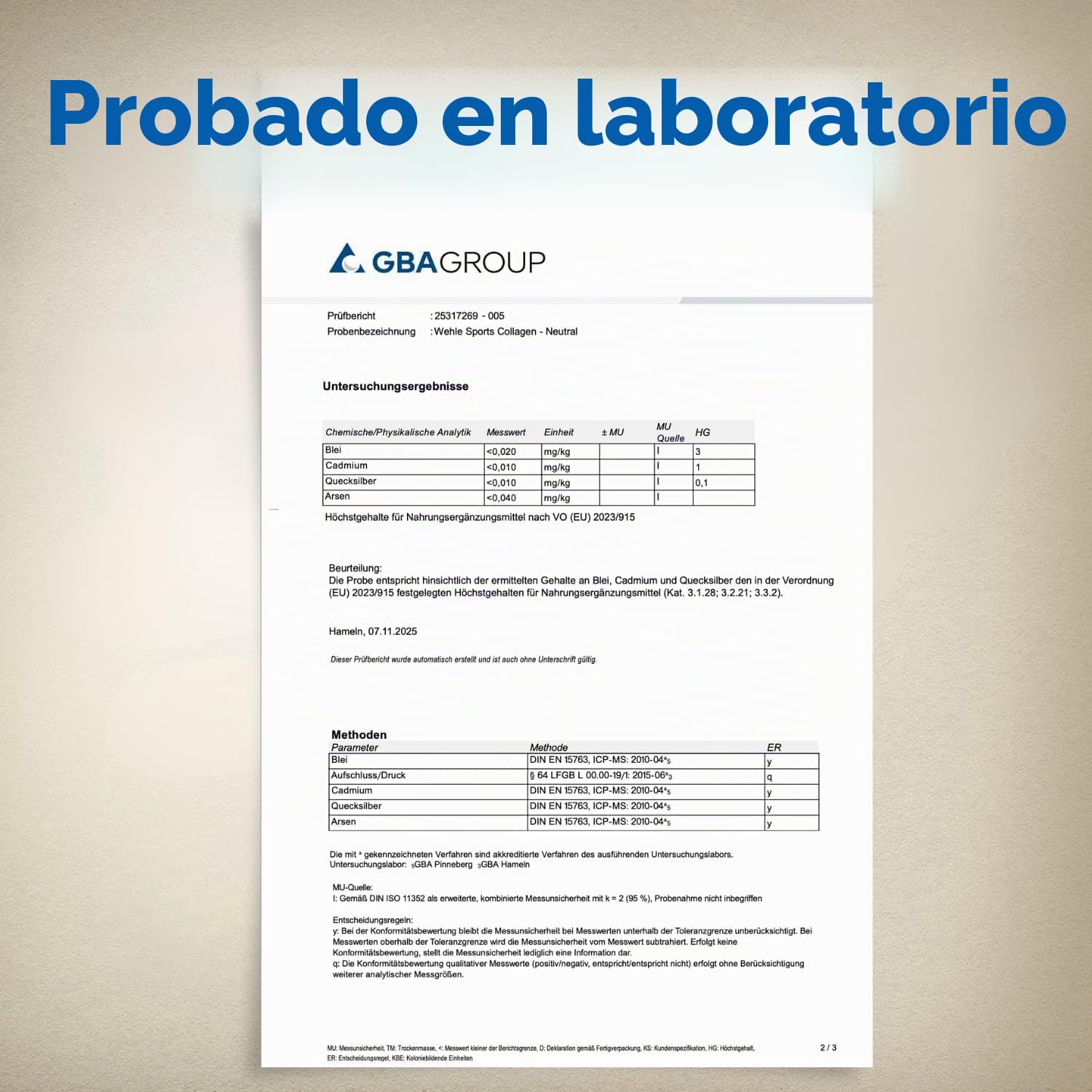 Colageno en Polvo 1000 g – Péptidos de Colágeno Hidrolizado Tipos I, II y III (CollaPure®) – Colageno Hidrolizado Bovino Grass Fed – Sabor Neutro – Producido en Alemania–Wehle Sports Collagen Peptides