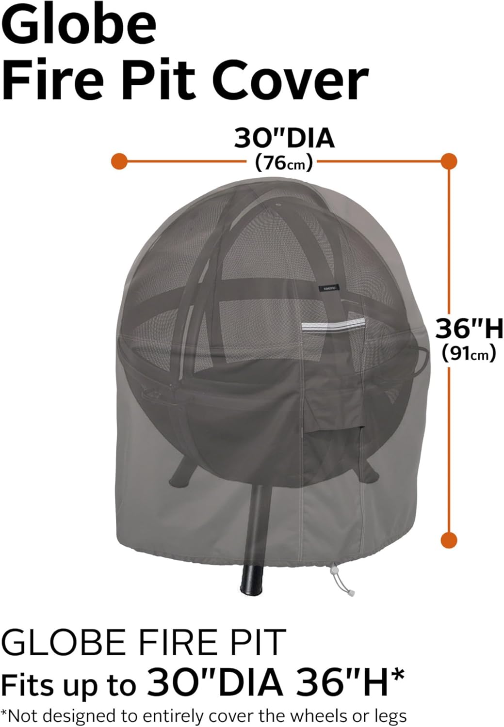 Ravenna 30 Inch Brown Water-Resistant Fire Pit Cover