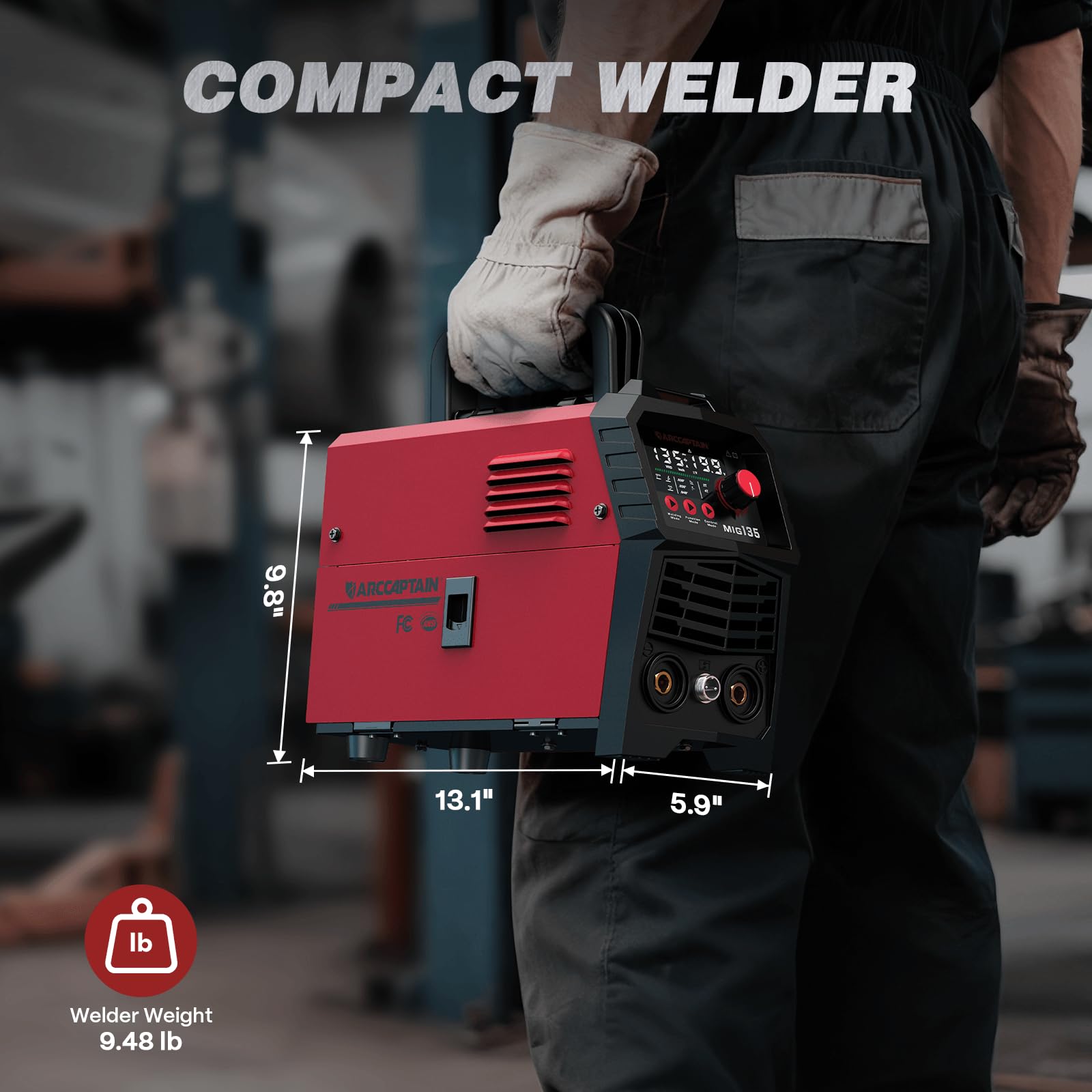 ARCCAPTAIN 135A Flux Core MIG Welder 110V 3-in-1 Gasless MIG Stick Lift TIG — Amazon image 6