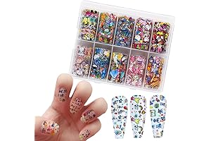 10 Rolls Cute Cartoon Foil Transfer Stickers for Nail Art