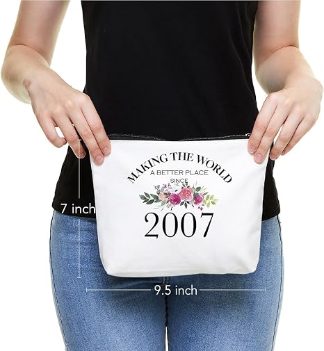 Fokongna Funny Birthday Gifts For Girls - 9.5x7 Inch Makeup Bag, Canvas, Great For Sister, BFF, Mom, Dad, Grandma - View #6