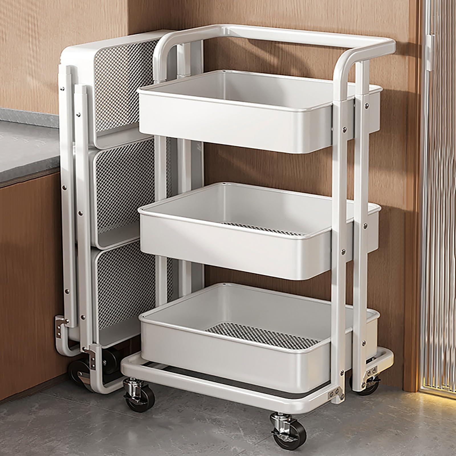 Étagères de salle de bain meuble de rangement blanc pour gain de place