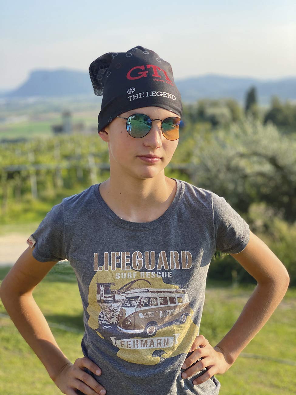 Brisa VW Collection - Volkswagen Unisex Tubo Bufanda Bandana Pañuelo Multifuncional Boca y Nariz Protección T1 Bulli Bus, Escarabajo, GTI