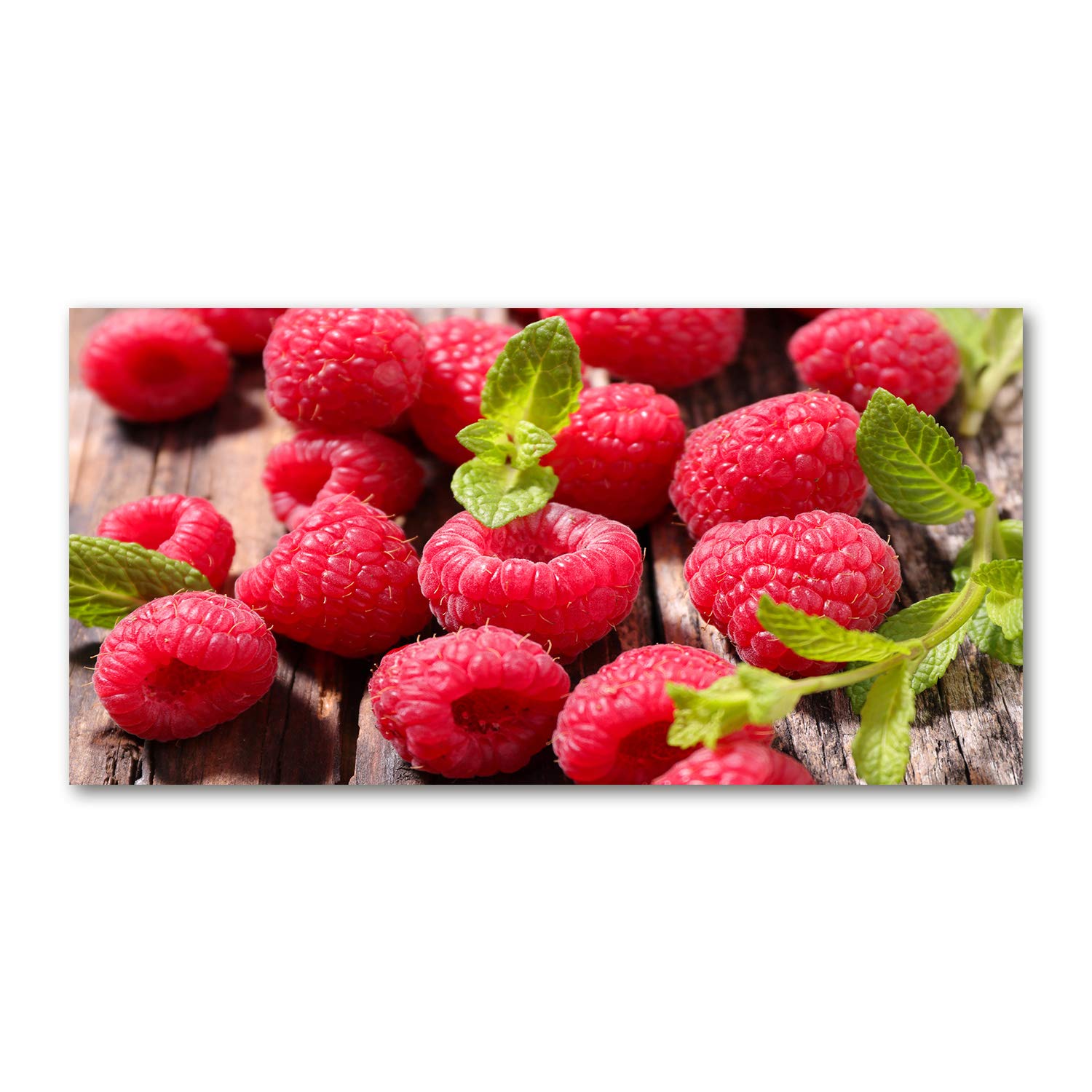 Impression sur verre 120x60 cm Framboises Rouge tableau déco panoramique cuisine salon