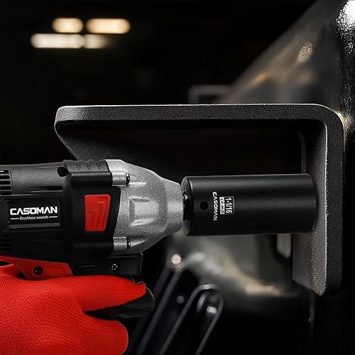 Miniatura 18 de CASOMAN 1/2" Drive x 1.417 in Deep 12 PT Socket Impacto, CR-MO, 1/2" Drive 12 Point Axle Nut Socket para una fácil extracción de las tuercas del eje