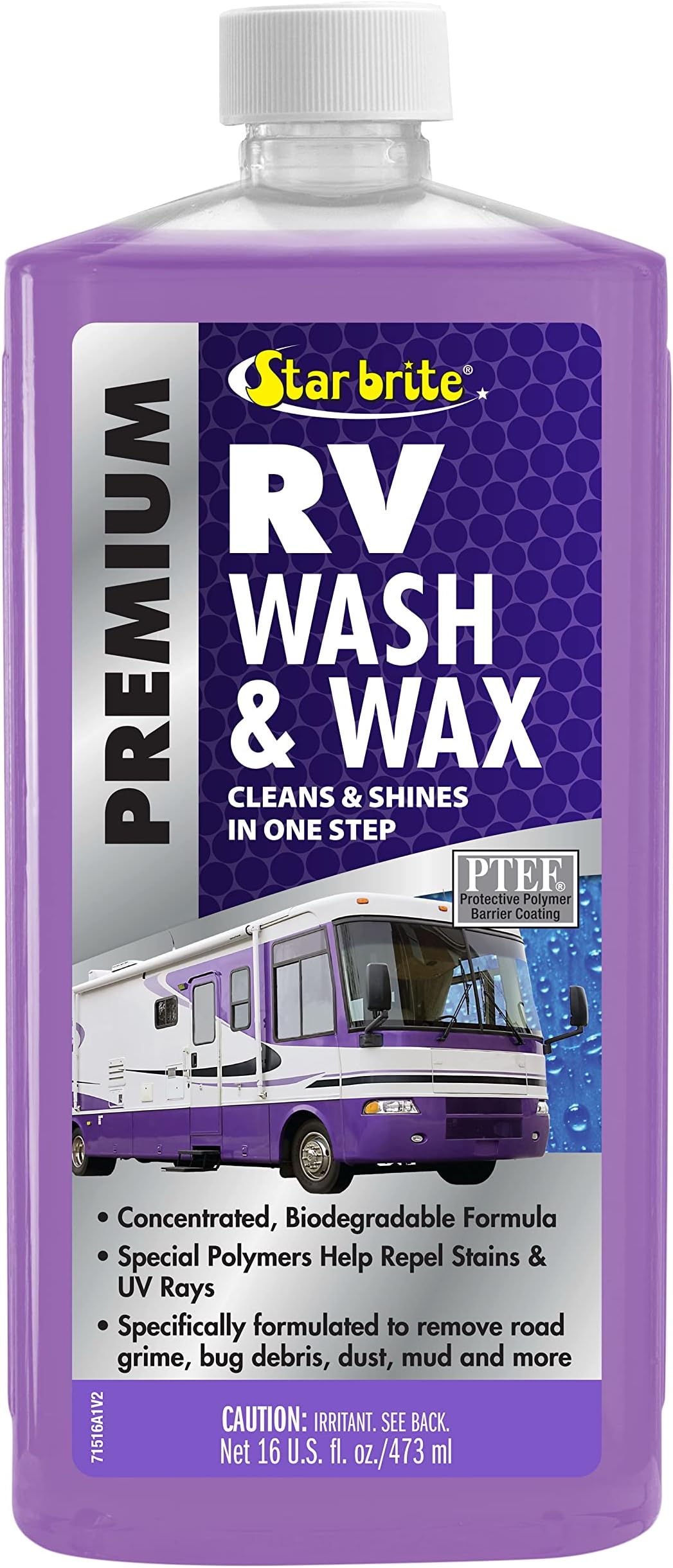 071516P Premium RV Wash & Wax w/PTEF (71500) One Step Concentrated Cleaner - 16 oz