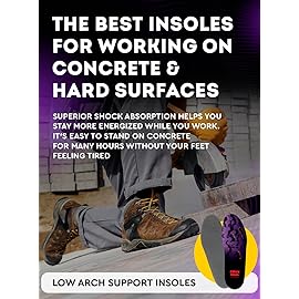 (New) Work Comfort Orthotic Insoles - Anti Fatigue Shoe Insert Men Women - Low Arch Support - Shock Absorption - Foot Pain Relief - Work Boot Insoles (Violet, M)