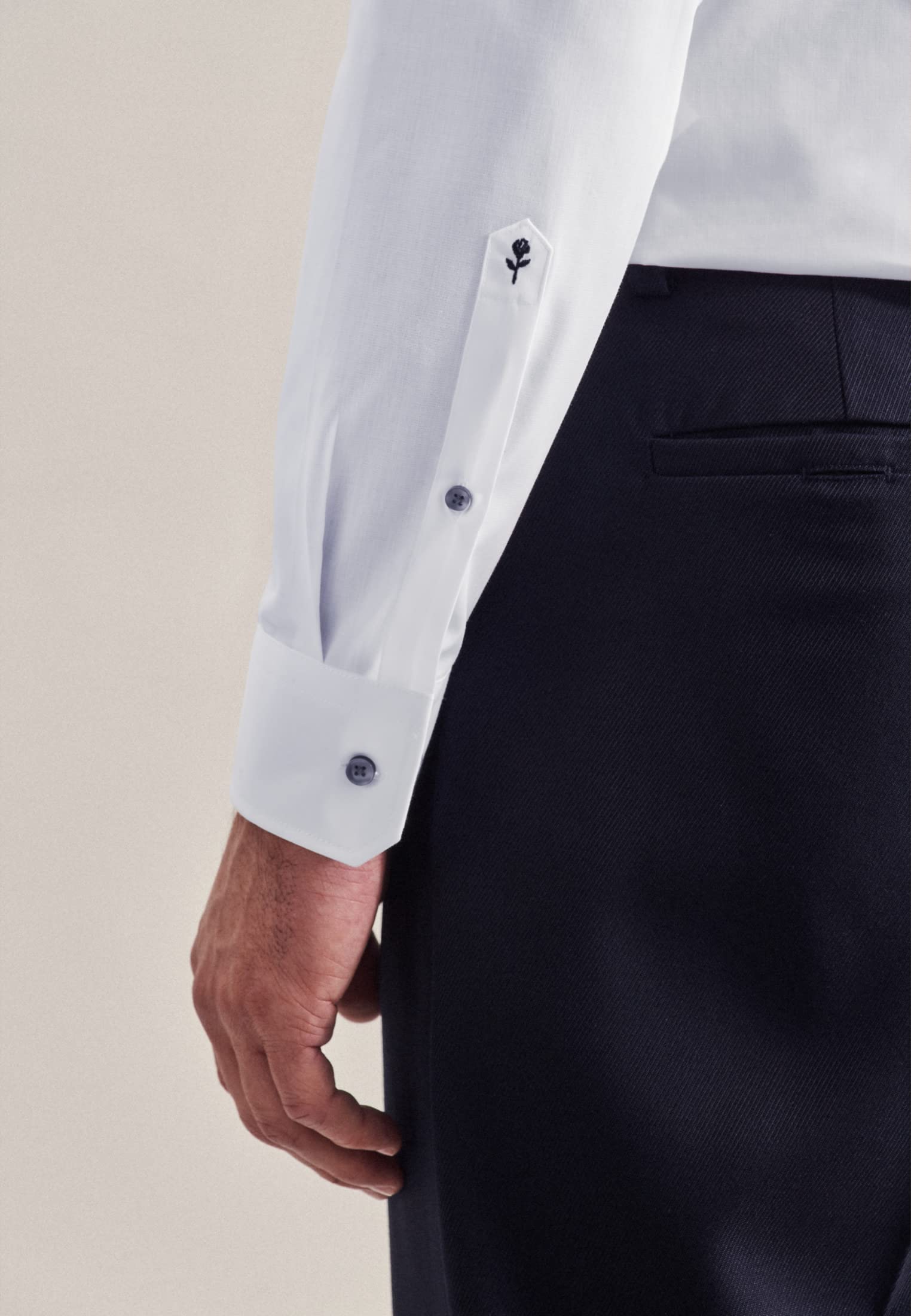 Seidensticker Męska koszula Slim Fit z długim rękawem, popelina, koszulki, biała, 40