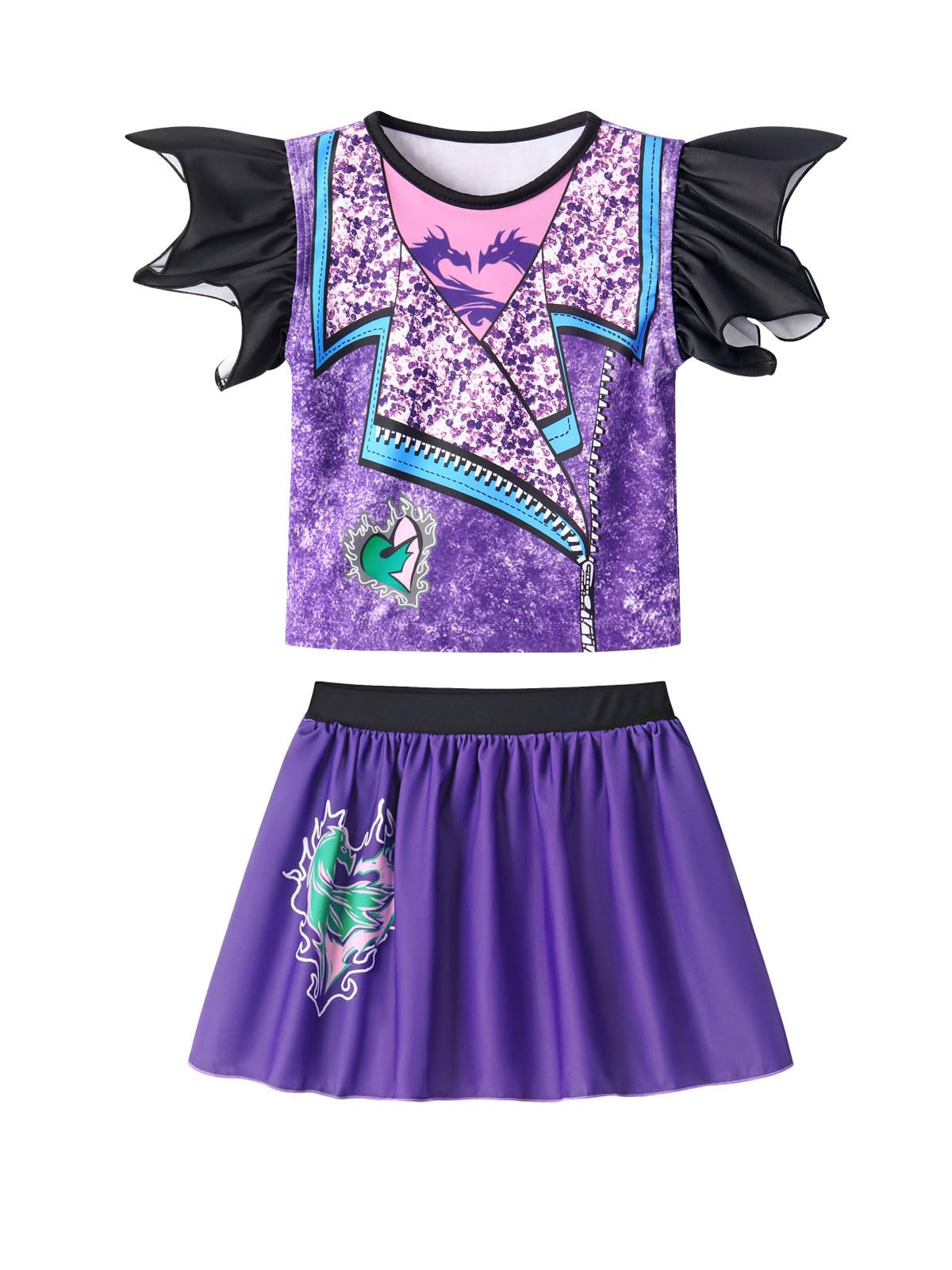 WonderBabe Bathing Suit for Girls Princess Two Piece Ruffle Swimsuit Kids Bikini Set Swimwear Dress Up