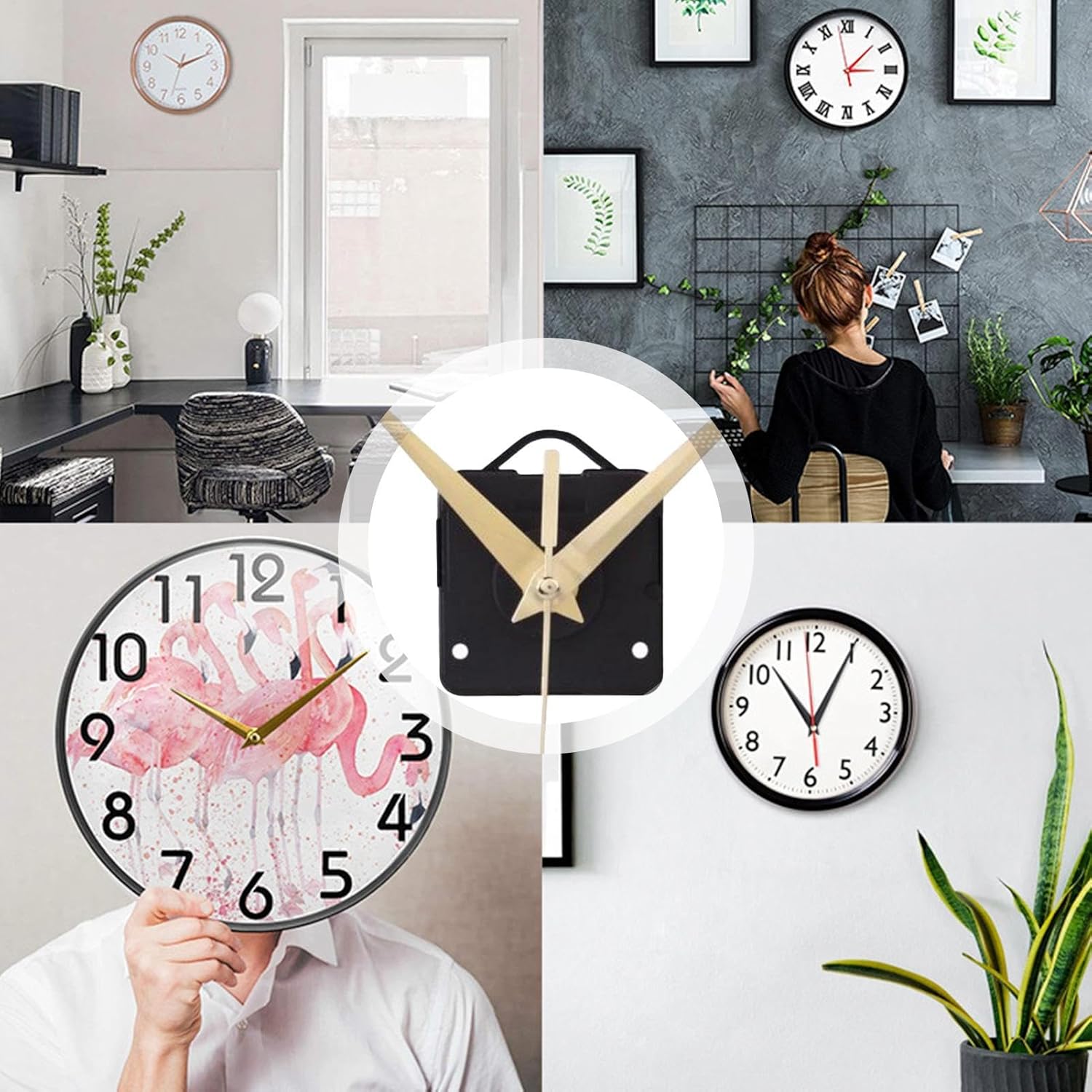 Genérico Wall Clock Movement, Clock Mechanism for Wall,Movement Replacement - Clock with Movement, Parts, Efficient Motor Kit for Home