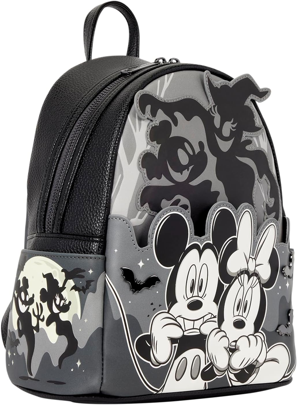 Loungefly Disney: Mickey & Minnie - Ghost - Light-Up and Glow-in-the-Dark - Mini Backpack - Collectible Bags
