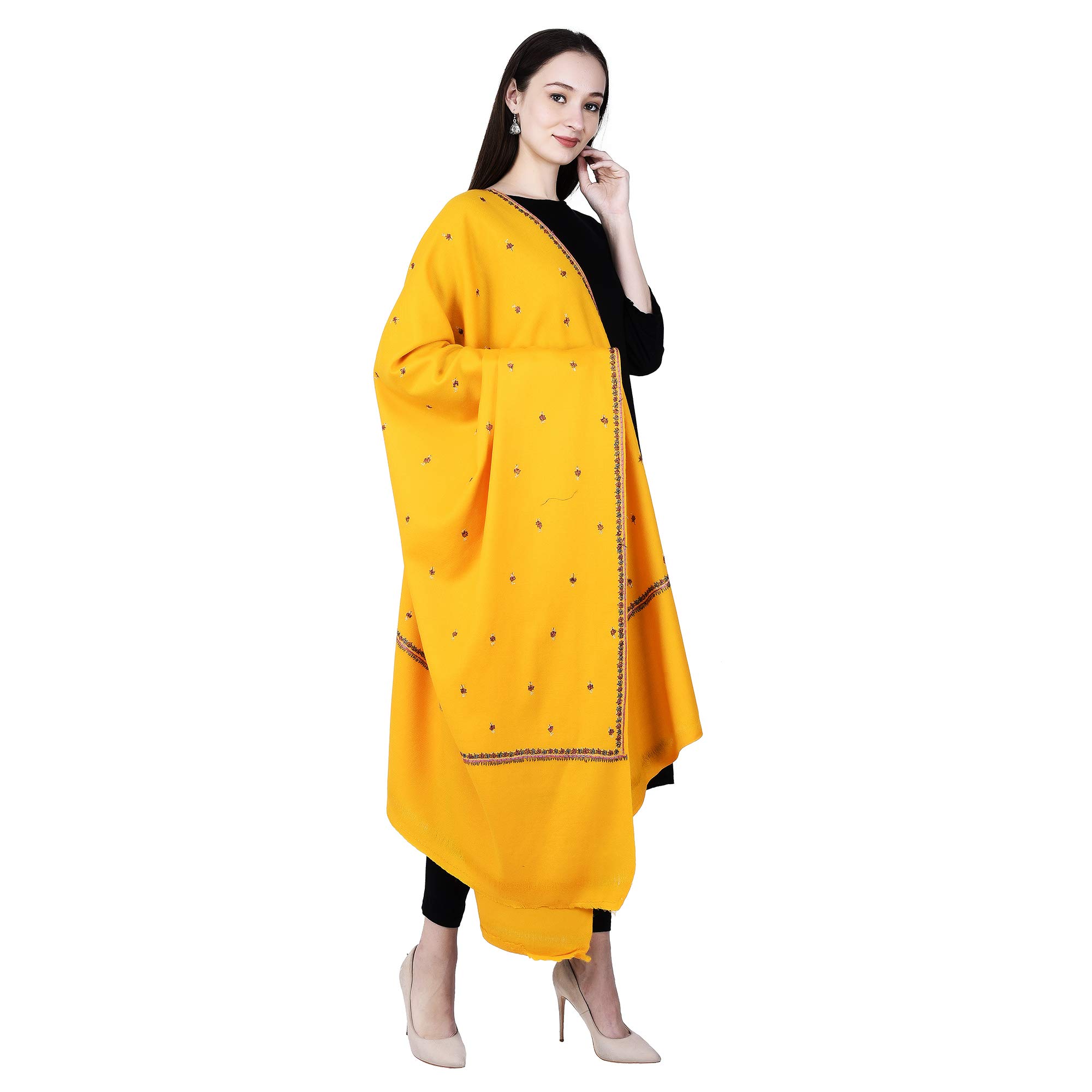 Women's Kashmiri Hand Embroidered Pure Wool Shawl-image-17