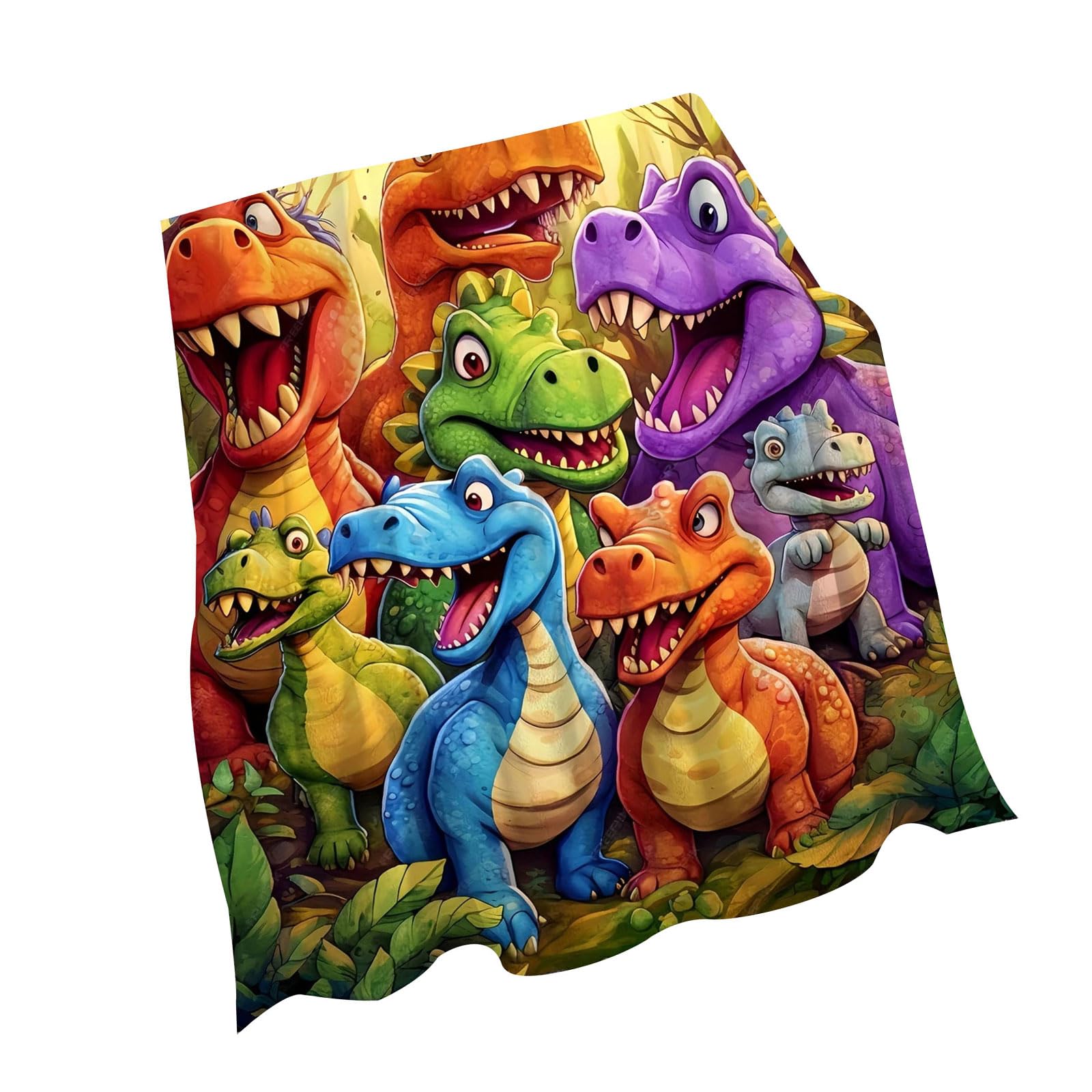 XAGMODSHN Manta de forro polar de franela cálida y decorativa, diseño de dinosaurio, para habitación de niños, sofá o camping