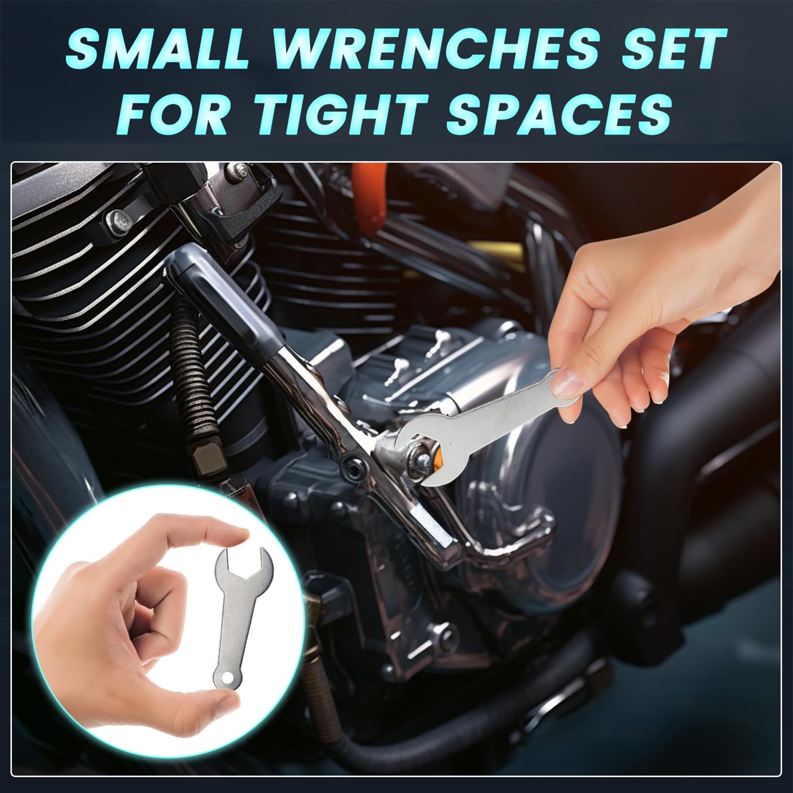 Biqing 12PCS Flat Wrenches Set Thin,2mm Slim Wrench Set Metric 6-23mm Mini Wrench Set for Automotive Repair Furniture Assembly - Image 4