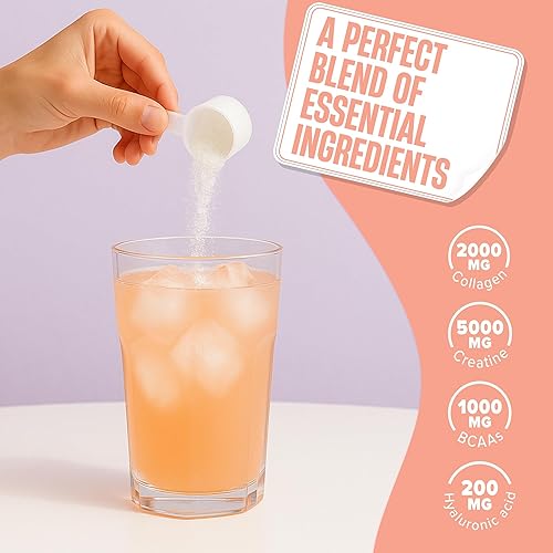 Miniatura 3 de Nutrex Research Creatina para mujer Booty & Beauty  Peach Manago  0.18 oz de creatina, 0.07 oz de colágeno, BCAA y ácido hialurónico para glúteos,