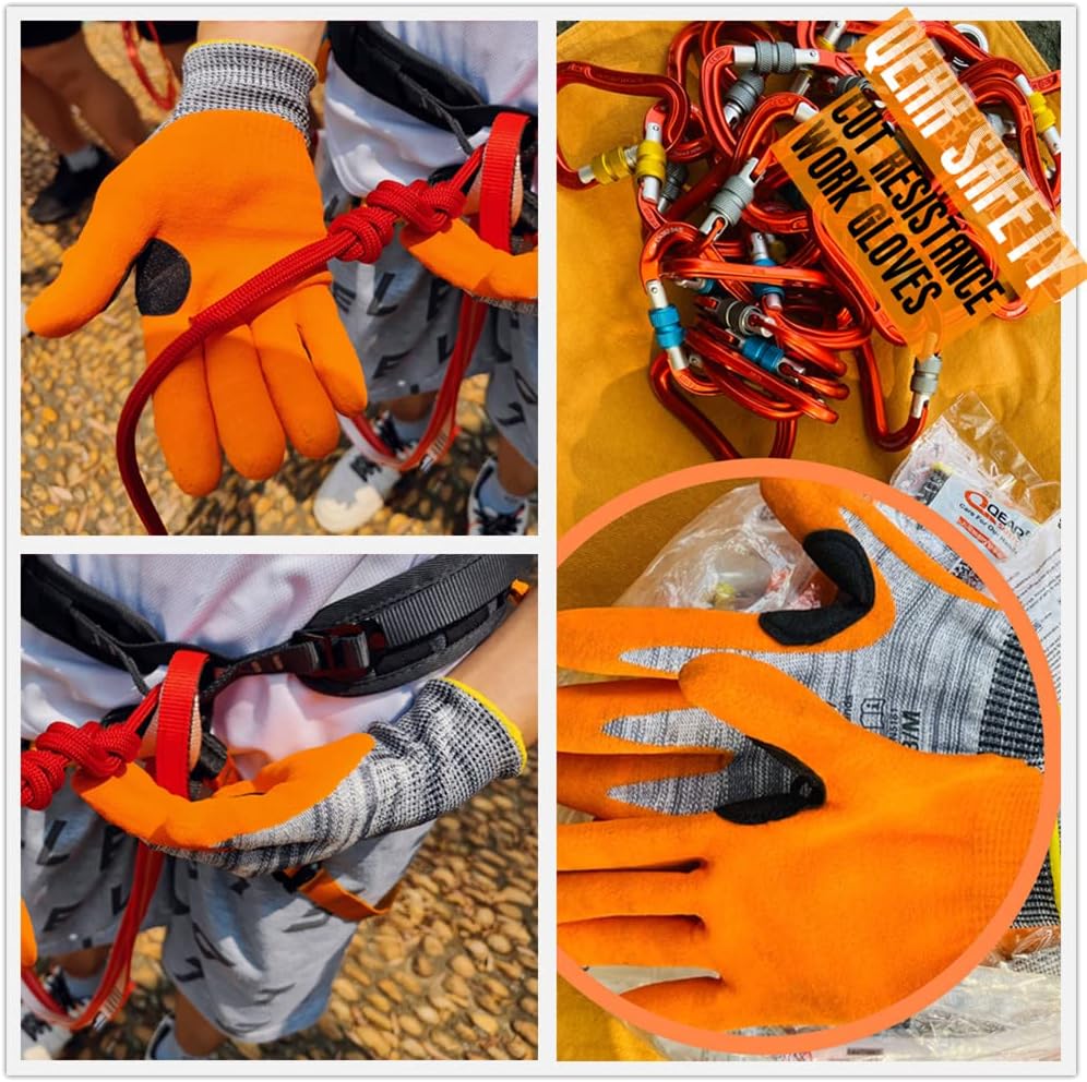 1-Pair Cut 5 Work Safety Gloves,Palm Sandy Nitrile Foam Coated