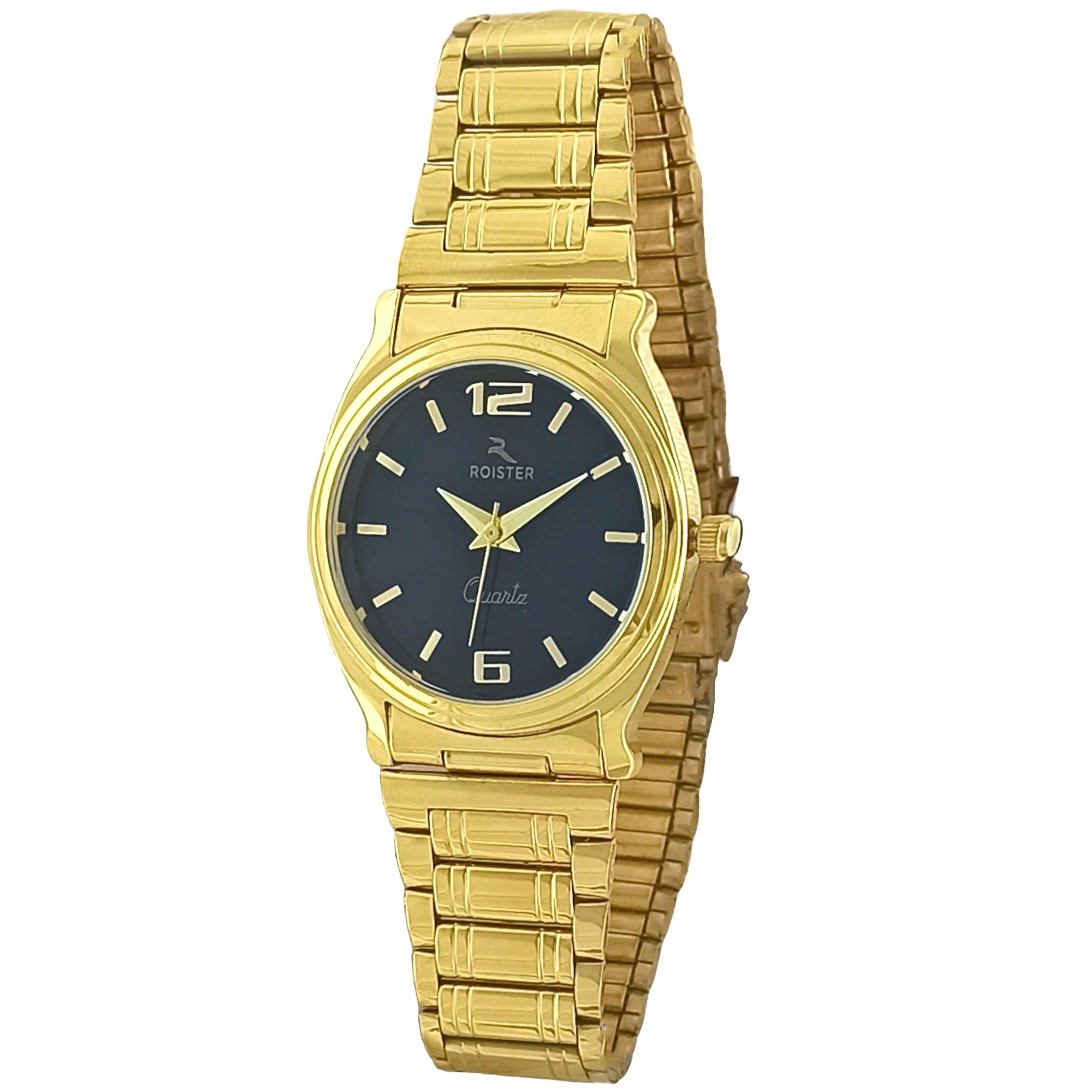 ROISTER Premium Analog Black Dial Gold Strap Premium Watch for Women Girls - RT-2080 (B0BFNXM8Q7) Amazon Price History, Amazon Price Tracker