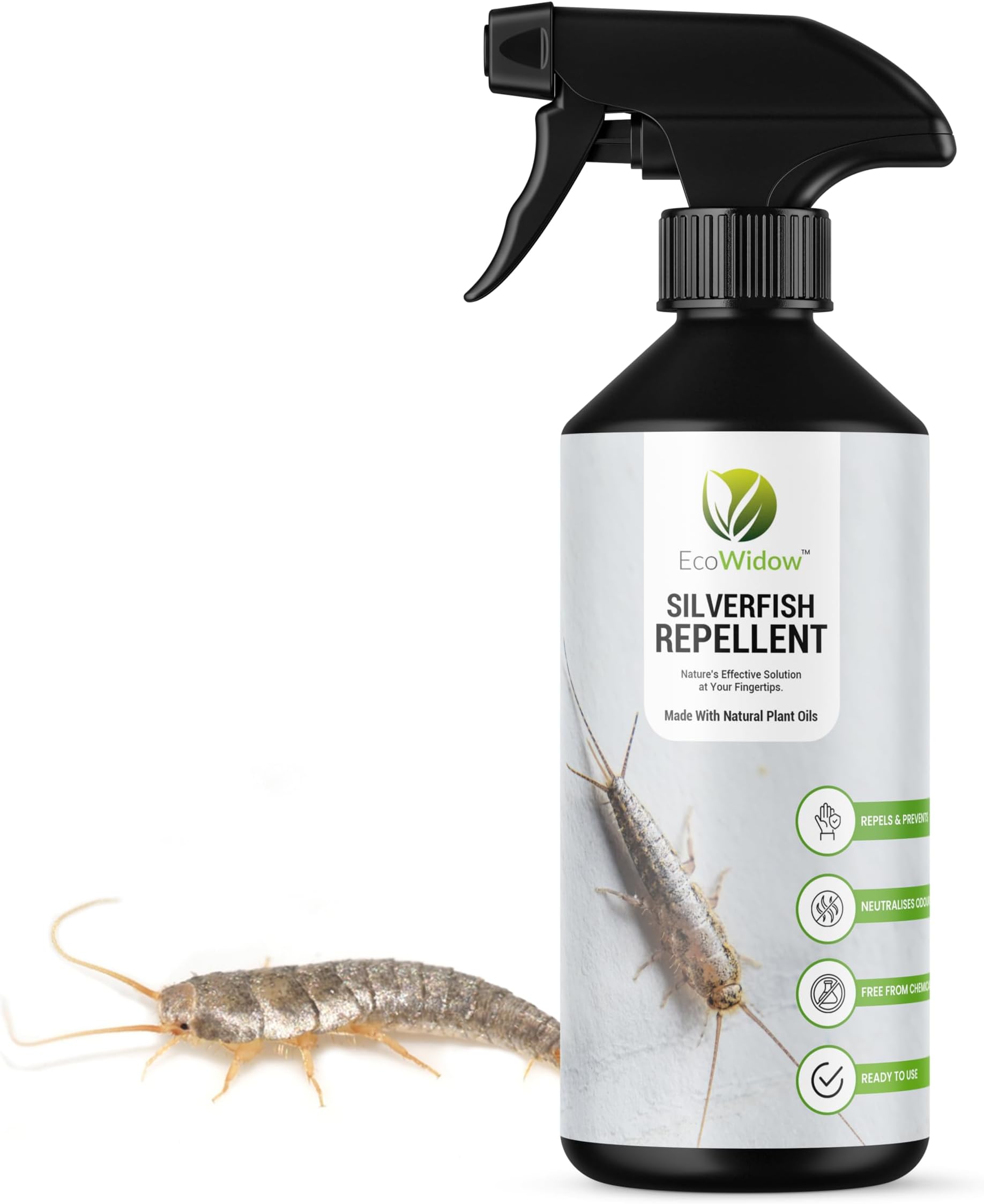 EcoWidow Insect Repellent Spray with Spearmint Oil - Silverfish Spray for Indoor/Outdoor Use, Aromatherapy Pest Control with Plant Oils
