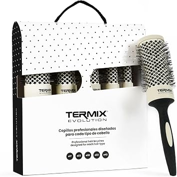 Pack Termix Evolution Soft - Hairbrush for thin hair with ionized bristles specially for thin and delicate hair- It includes 5 diametres Ø 17 23 28 32 y 43 mm