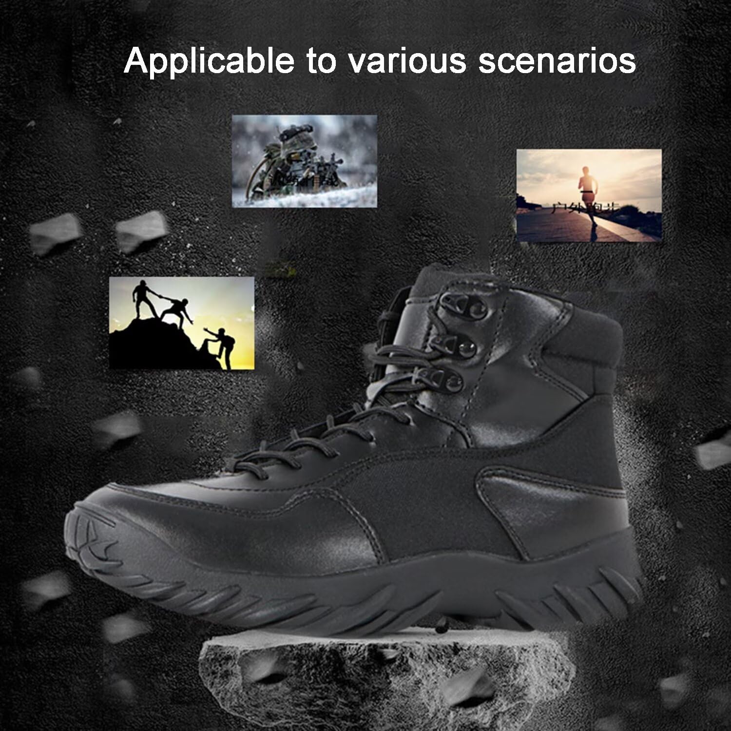 Zapatos tácticos de caña media para hombre, botas de combate para la nieve en invierno, zapatillas de deporte para trabajo vuelo, botas senderismo impermeables para el desierto al aire libre