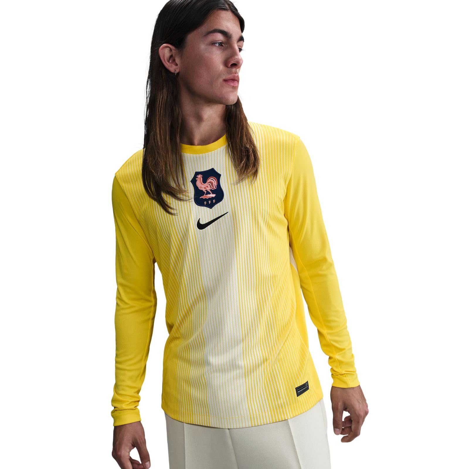 FFF 2025/26 Stadium Goalkeeper Nike Dri-FIT - Camiseta de Manga Larga para Hombre, réplica de fútbol, HM9802