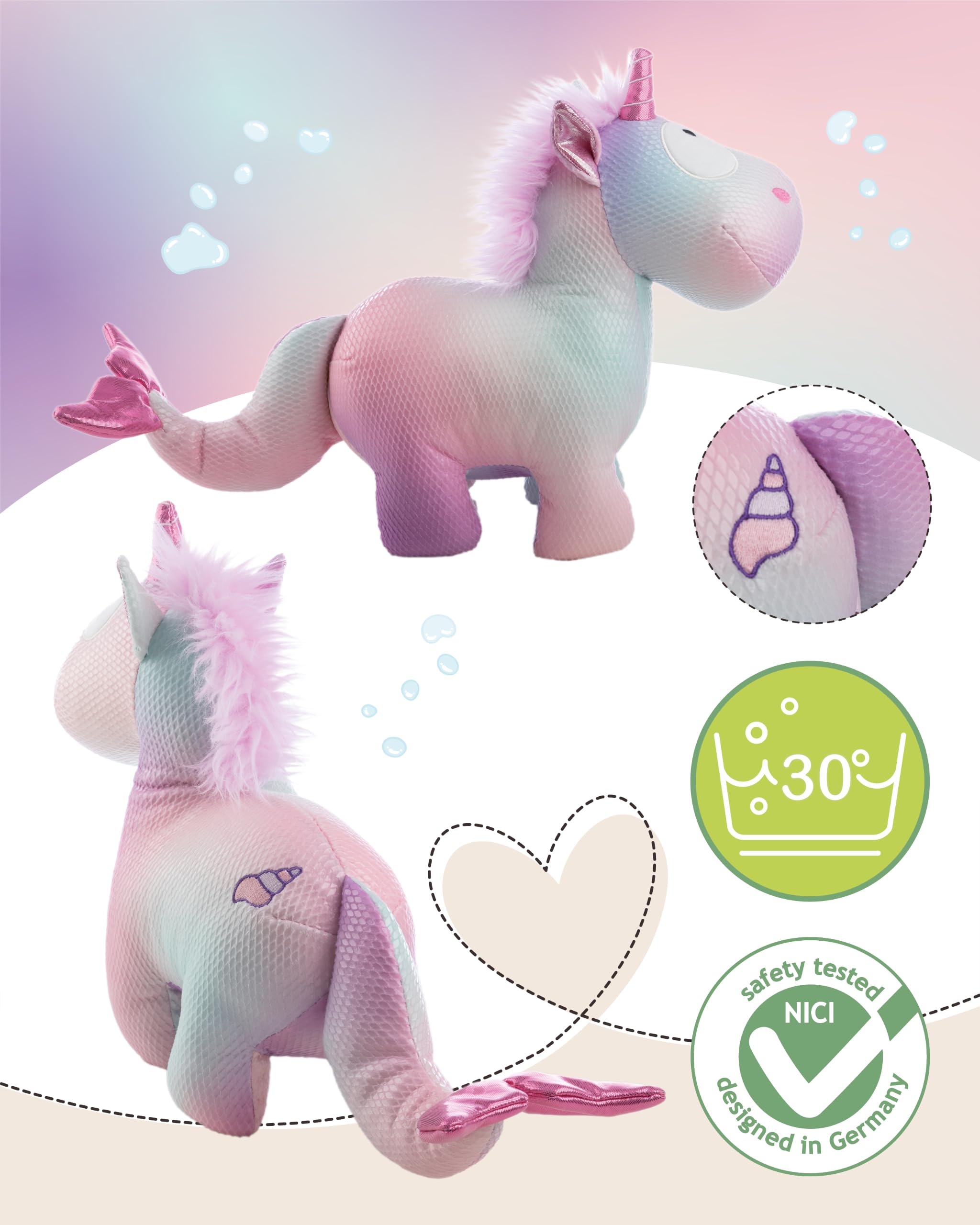 NICI Kuscheltier Einhorn Nerina 45cm - 63100 | Stofftier aus weichem Plüsch zum Liebhaben, Knuddeln und Spielen, bezaubernde Geschenkidee für Kinder und Erwachsene