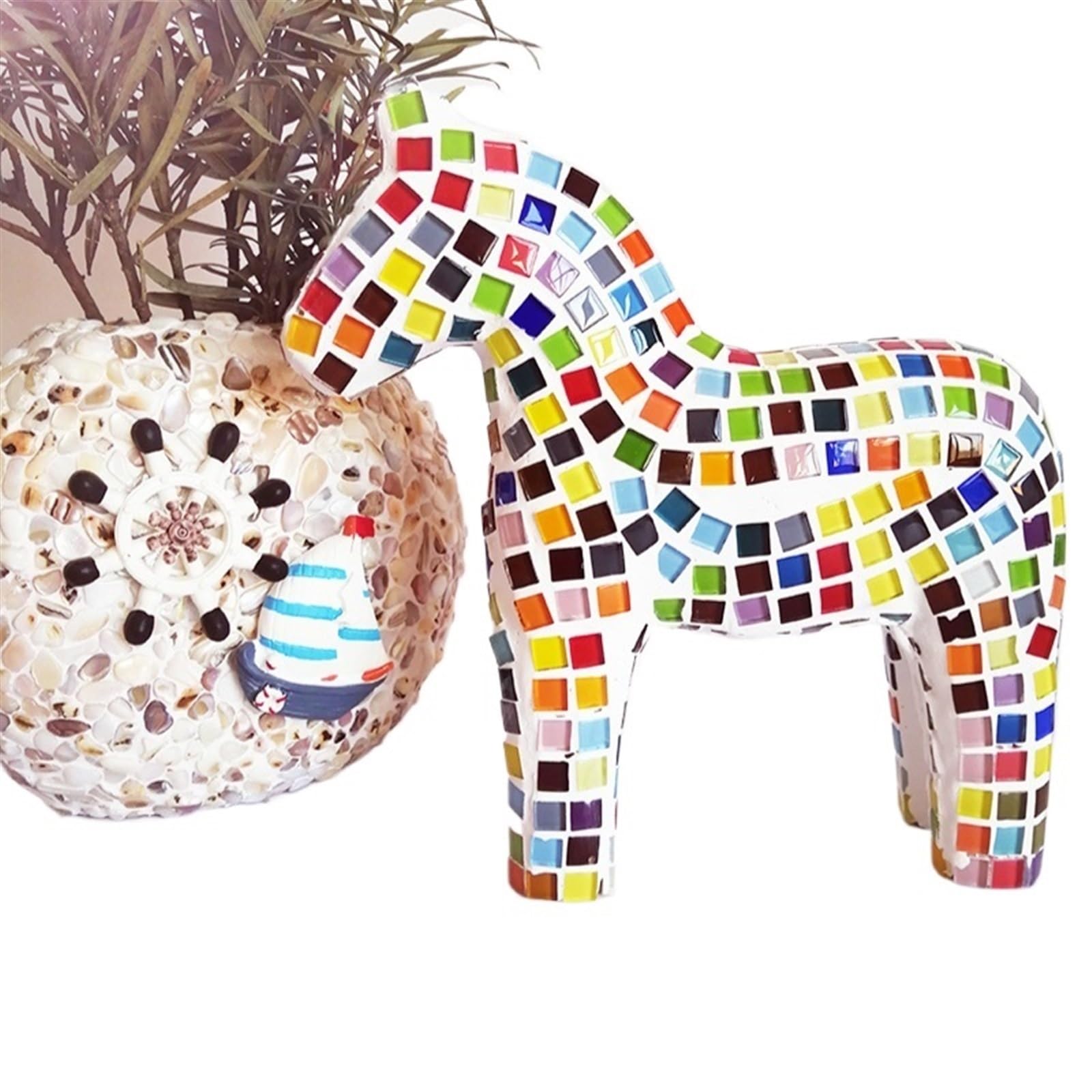 Teselas Para Mosaicos Paquete de Material de arte cerámico de mosaico, artesanías creativas de modelado de Pony, azulejos, decoración de habitación(1 cm Mosaic horse C)