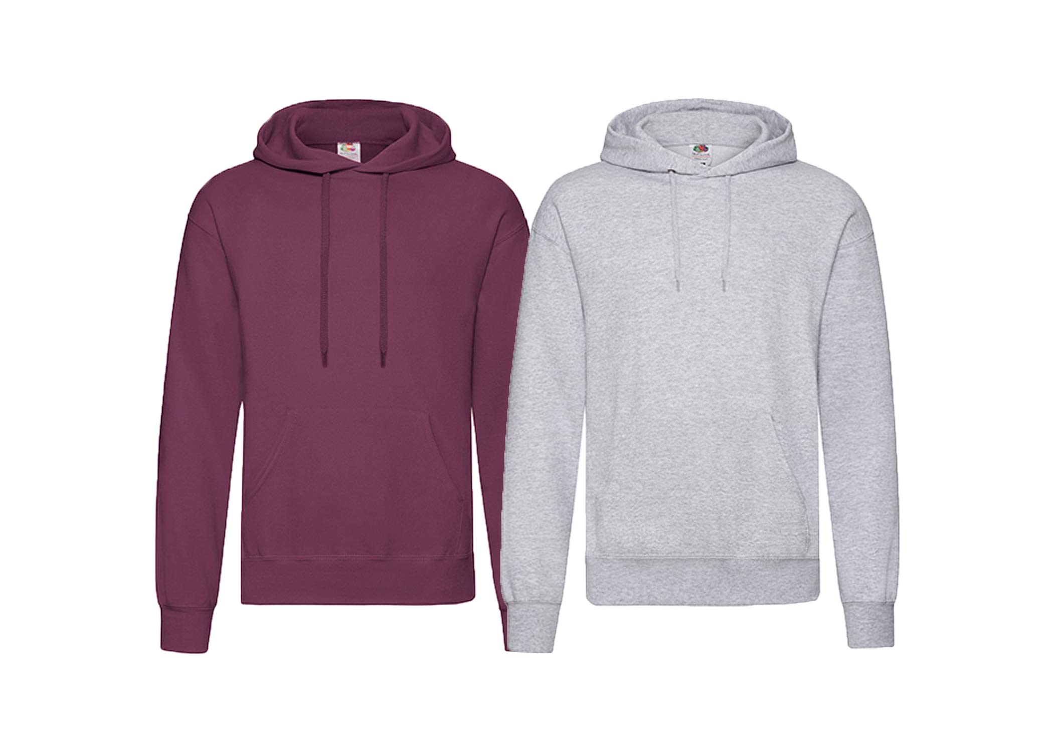 Fruit of the Loom HLKauf Bundle Herren Kapuzenpullover S M L XL XXL 3XL 4XL 5XL auch Sets, 1x Burgund + 1x Grau + 1x HL-Kauf Notizblock, 3XL