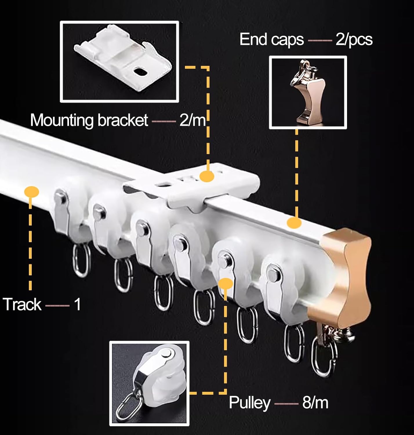 Bendable Ceiling/Wall Curtain Track, Flexible Curved Curtain Rail Set/Heavy Duty Curtain Rods Track Kit,Ceiling Track System for L-Shape/U-Shape/Bay Windows/Rv Room Divider(Ceiling Mount 27ft(8.2