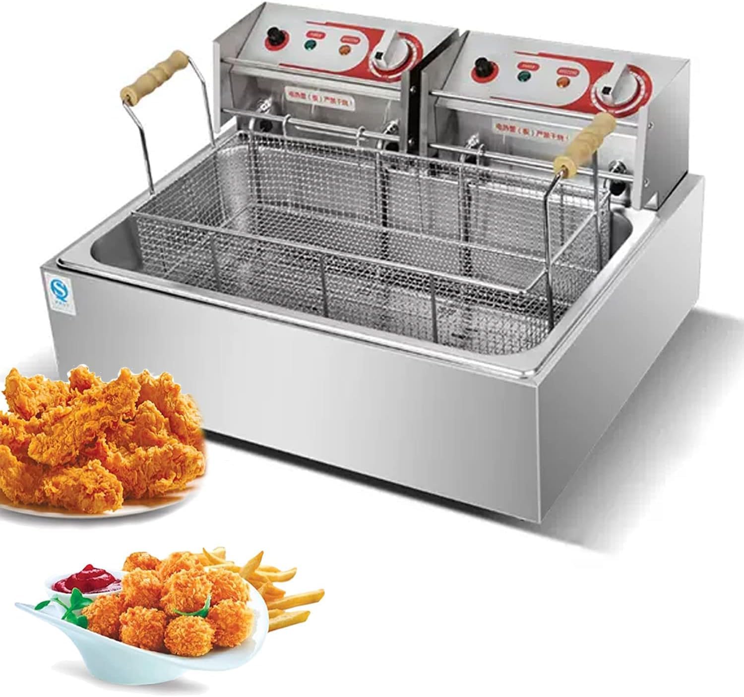 Amazon.com: TXGJWRA Commercial Fat Fryer Basket Deep Fryer Single