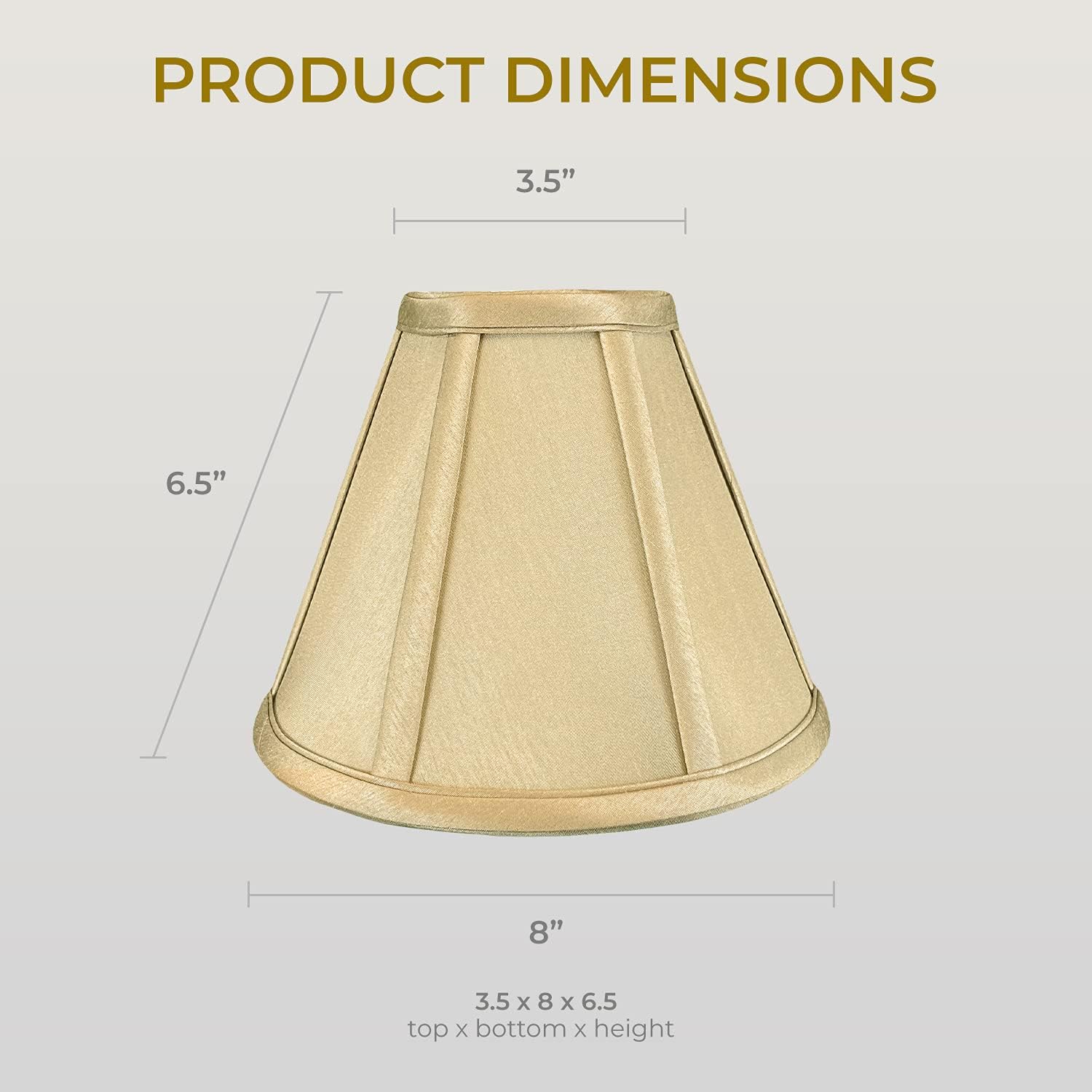Royal Designs, Inc. BS-707RC-8AGL Deep Empire Basic Lamp Shade with Round Clip, 3.5 x 8 x 6.5, Antique Gold
