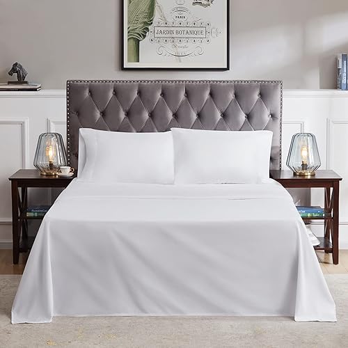 Miniatura 5 de Lifewit - Juego de sábanas ultra suaves con bolsillo profundo, con 2 fundas de almohada, transpirables y refrescantes. juego de 4 piezas, tamaño