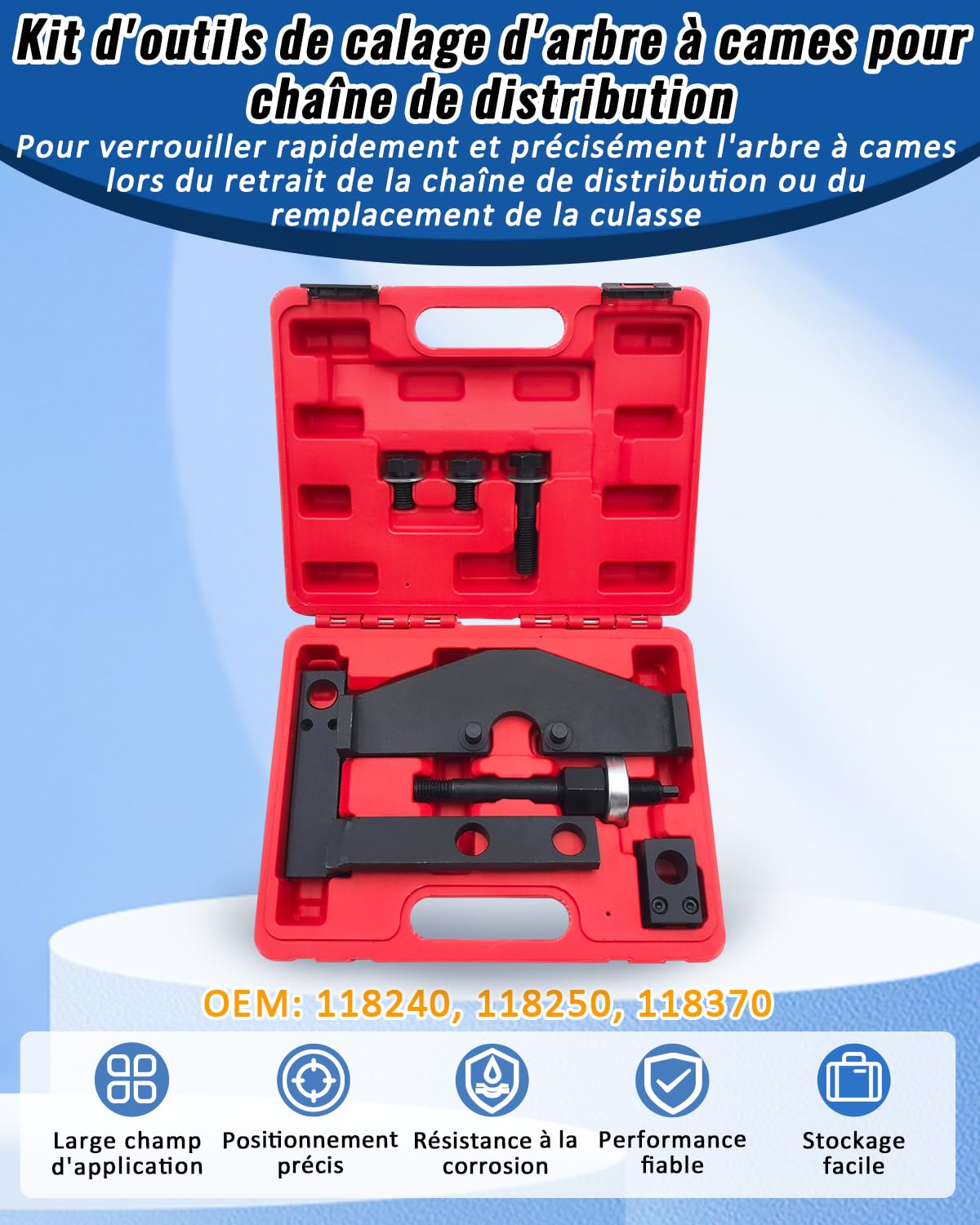 Outils de Calage de Distribution d’alignement d’Arbre à cames Compatible avec BMW Mini Cooper W10 W11 R50 R52 R53, Outil de réglage à cames et de chaîne remplacer OEM 118240, 118250, 118370