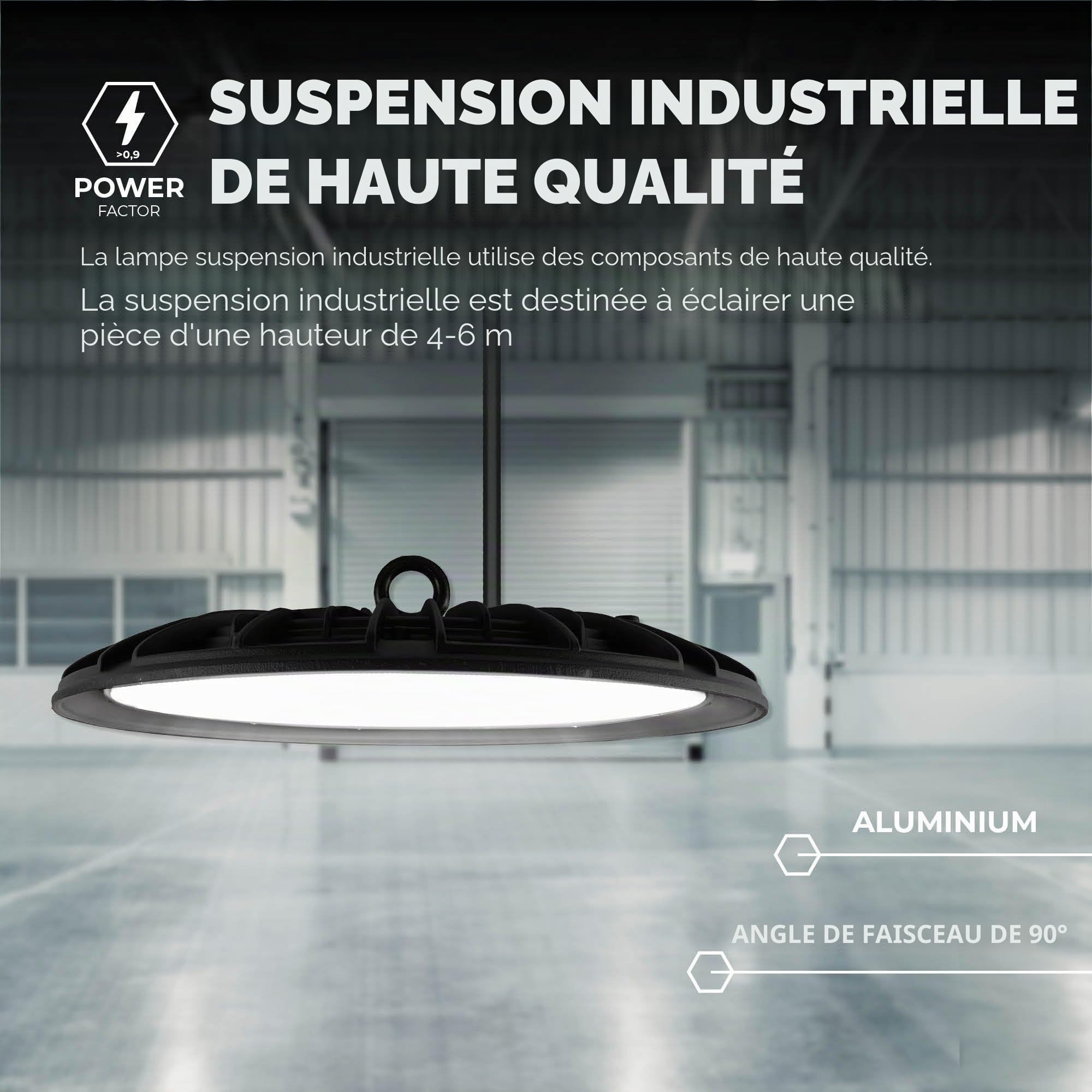 Ledvion High Bay LED Capteur 150W 6000K Dimmable IP65