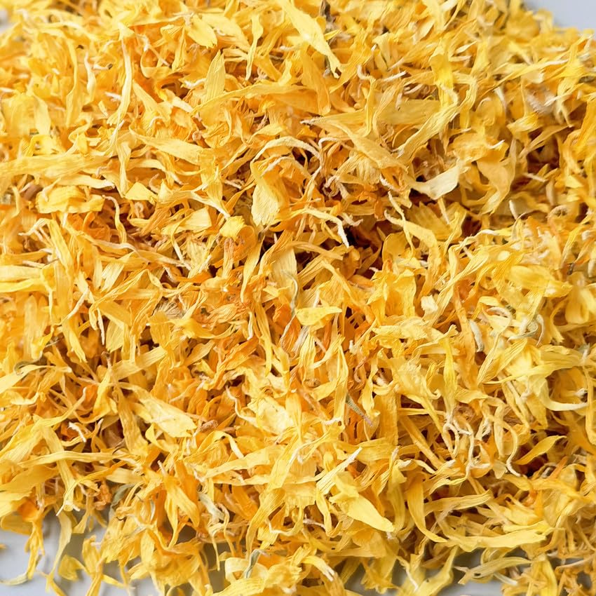 Yellow Calendula Petals, 100% Natural Centaurea Cyanus, 10g/ 0.35oz Dried Flower Petals for Tea Blends, Bath Salts, Wedding Confetti, Crafts