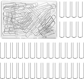Grevosea 100 Pieces Sewing U-pins Fork Pins for Fabric Craft Pins Quilting Pins Double Blocking Pins Ornament Hanger U Hooks for Sewing Fabric Craft Jewelry Making 0.91 x 0.2 Inch